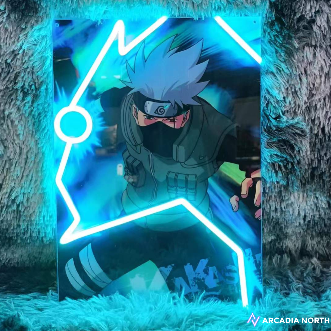 Arcadia North Original LED Poster of the anime Naruto with Kakashi Chidori. Perfect gift for an anime or Naruto fan.