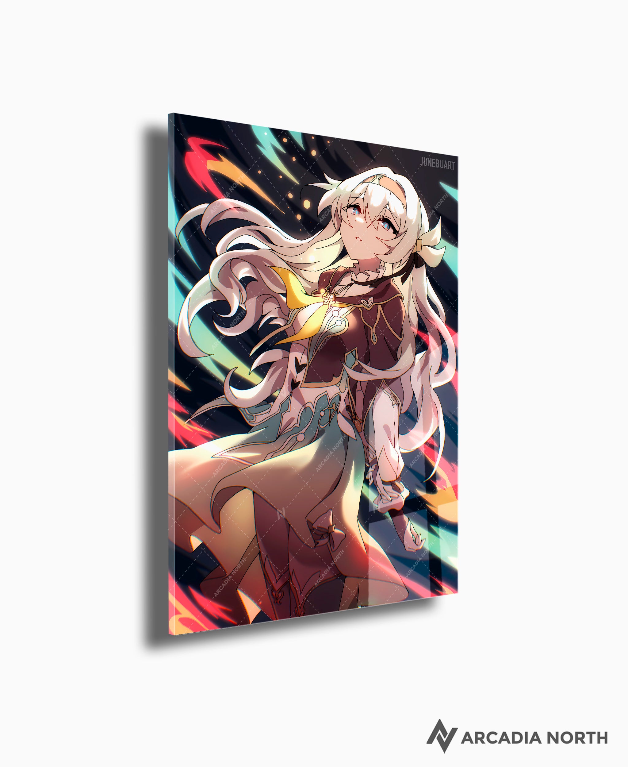 Honkai: Star Rail HSR Firefly acrylic poster by Arcadia North. Artist Junebu Art. Acrylic wall art printed on acrylic.