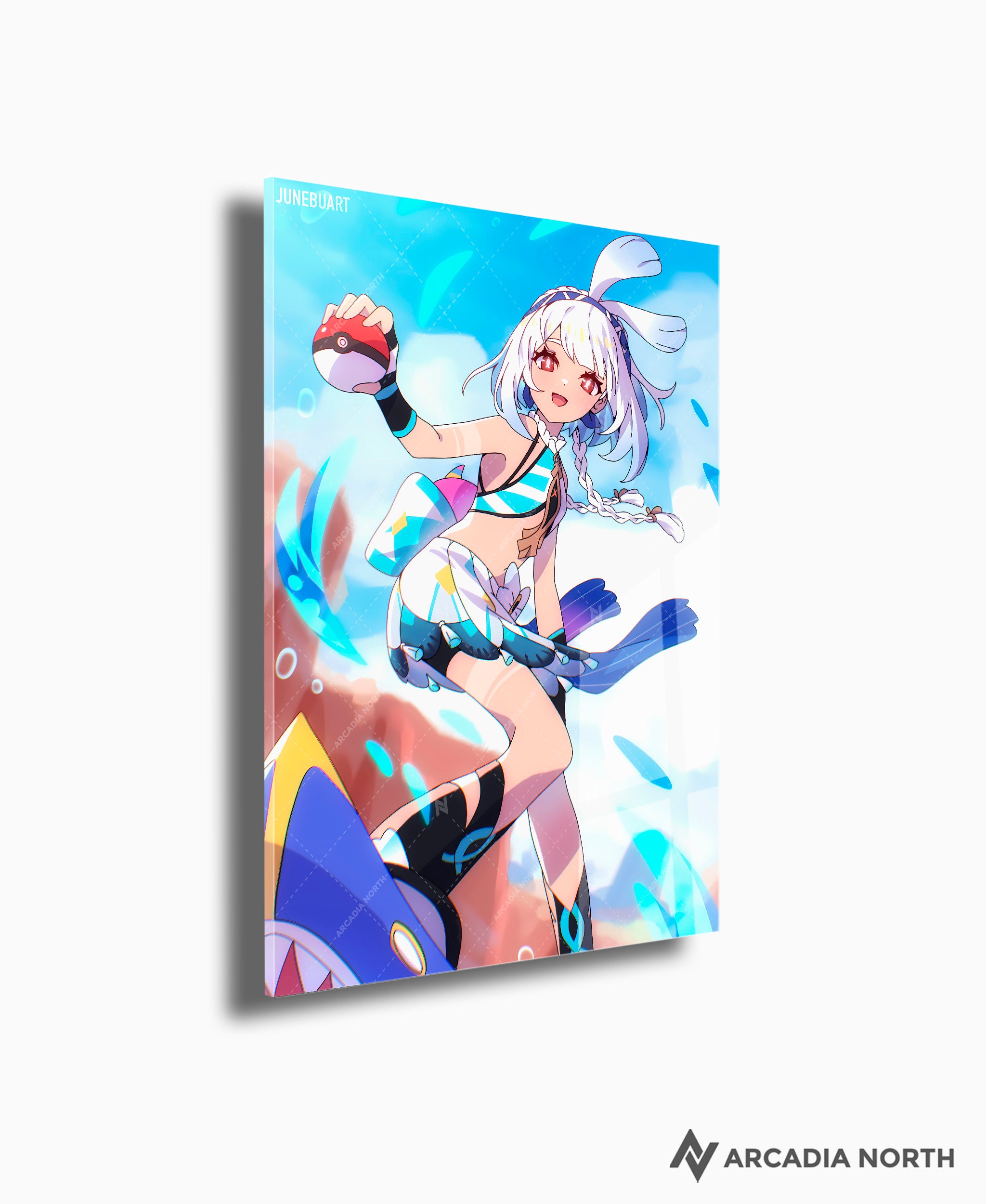 Genshin Impact Mualani acrylic poster by Arcadia North. Artist Junebu Art. Acrylic wall art printed on acrylic.