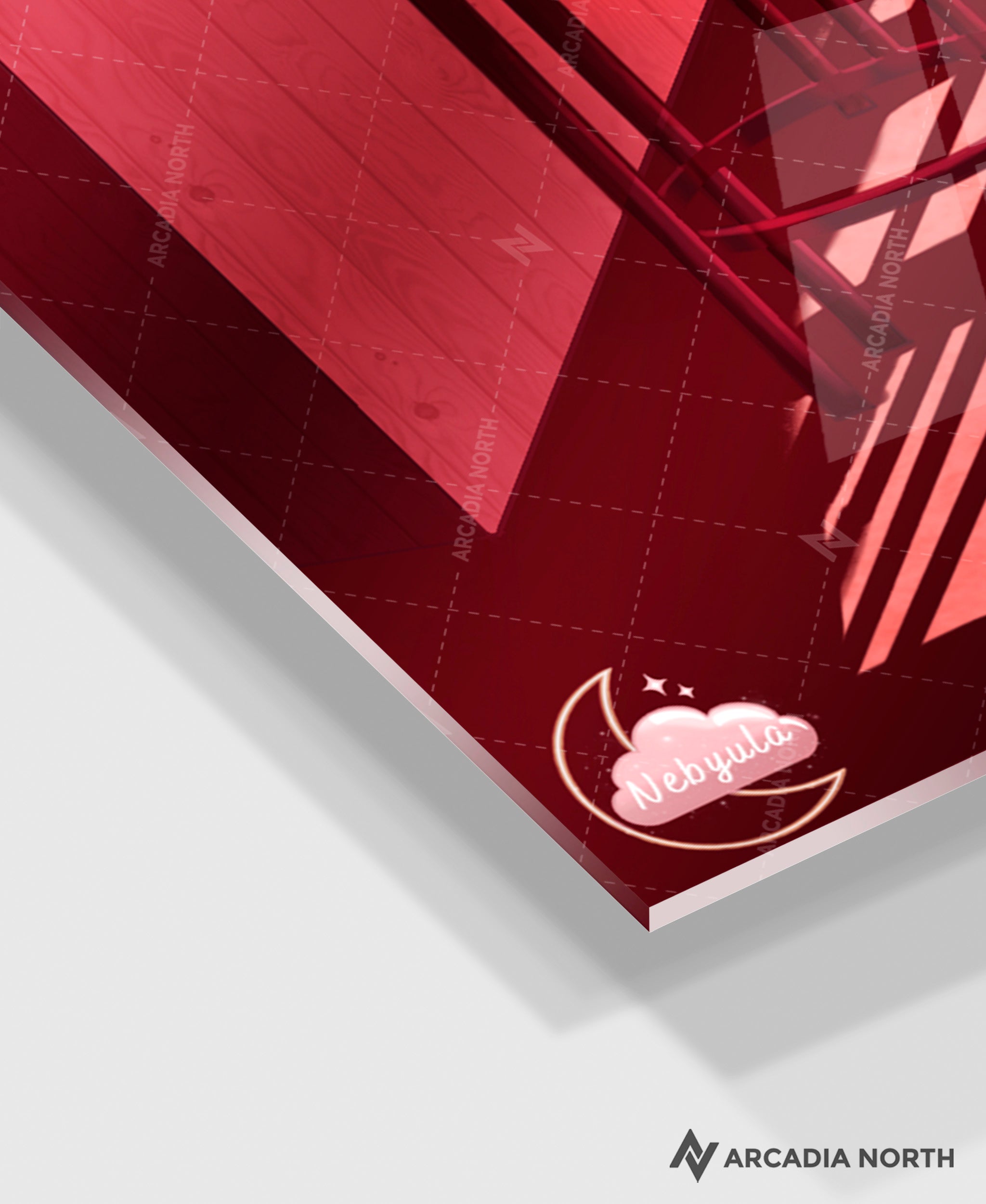 Arcadia North acrylic poster acrylic print. Midnight Ramen by French artist Nebyula. Backlightable acrylic wall art printed on acrylic.