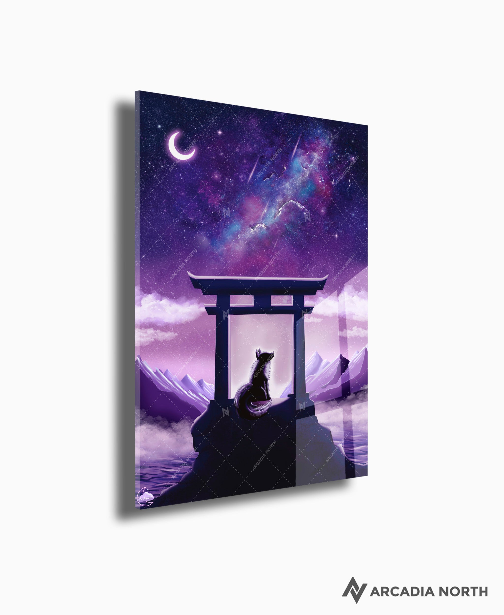 Arcadia North acrylic poster acrylic print. Milky Way Contemplation by French artist Nebyula. Backlightable acrylic wall art printed on acrylic.