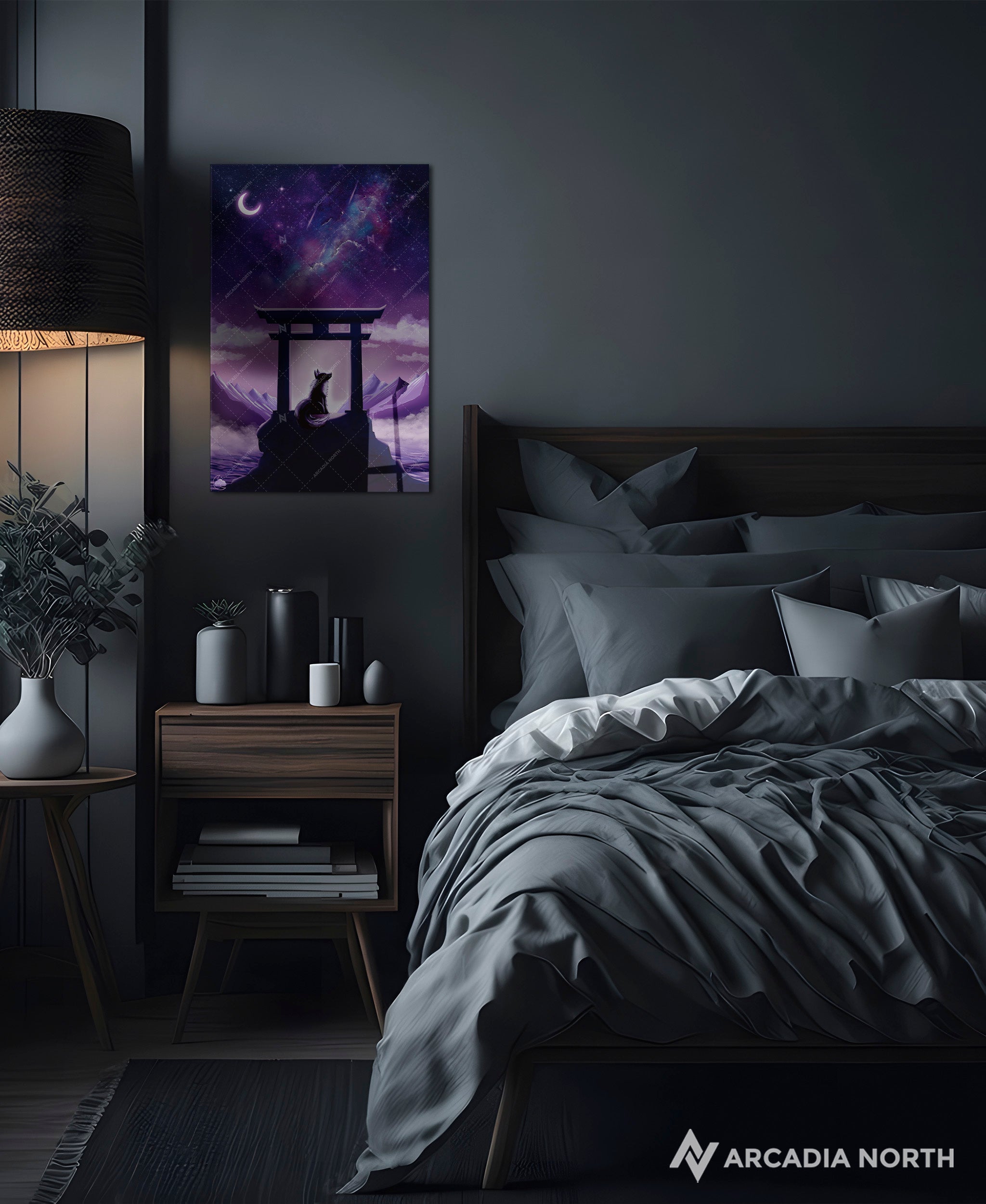 Arcadia North acrylic poster acrylic print. Milky Way Contemplation by French artist Nebyula. Backlightable acrylic wall art printed on acrylic.