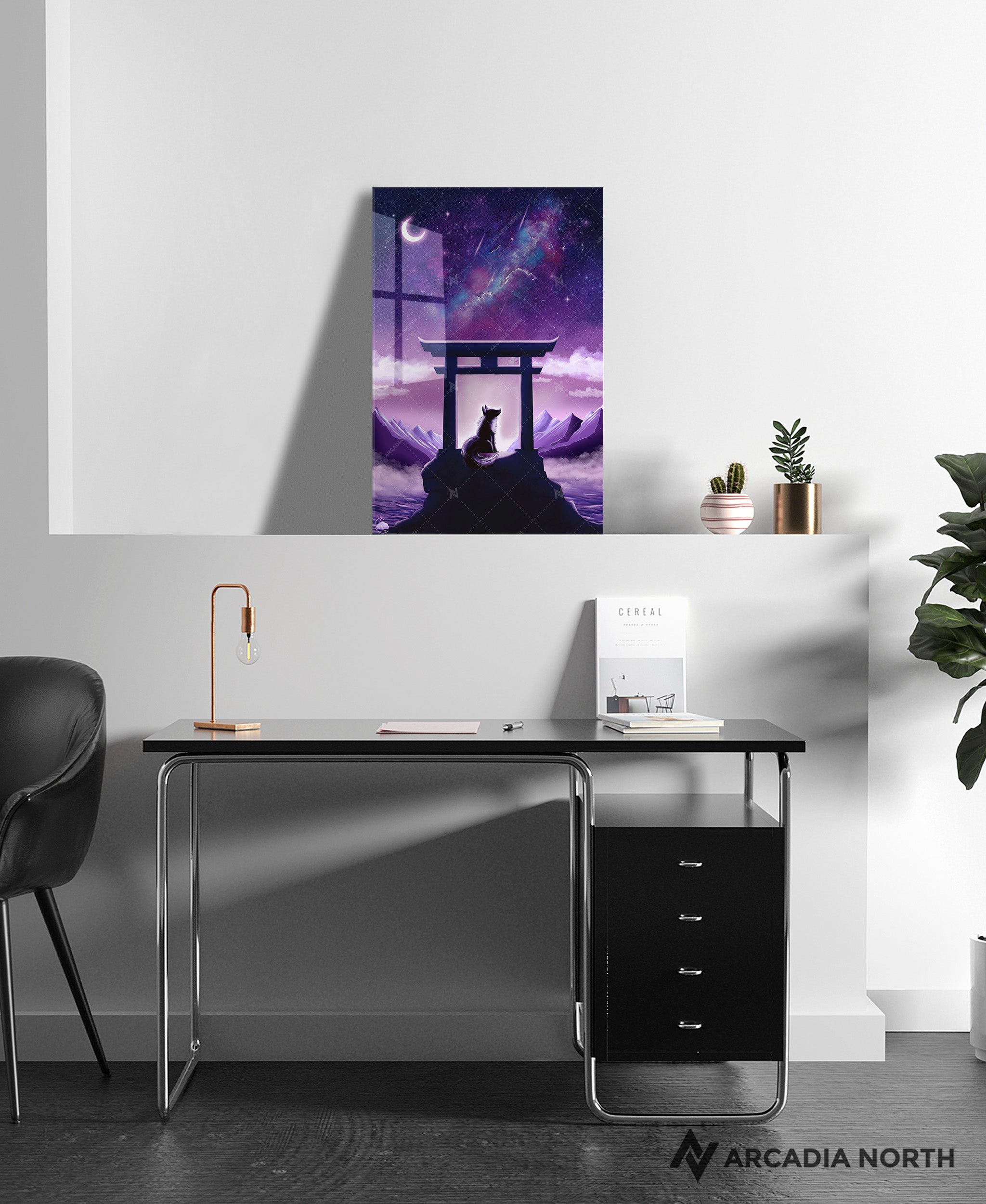 Arcadia North acrylic poster acrylic print. Milky Way Contemplation by French artist Nebyula. Backlightable acrylic wall art printed on acrylic.