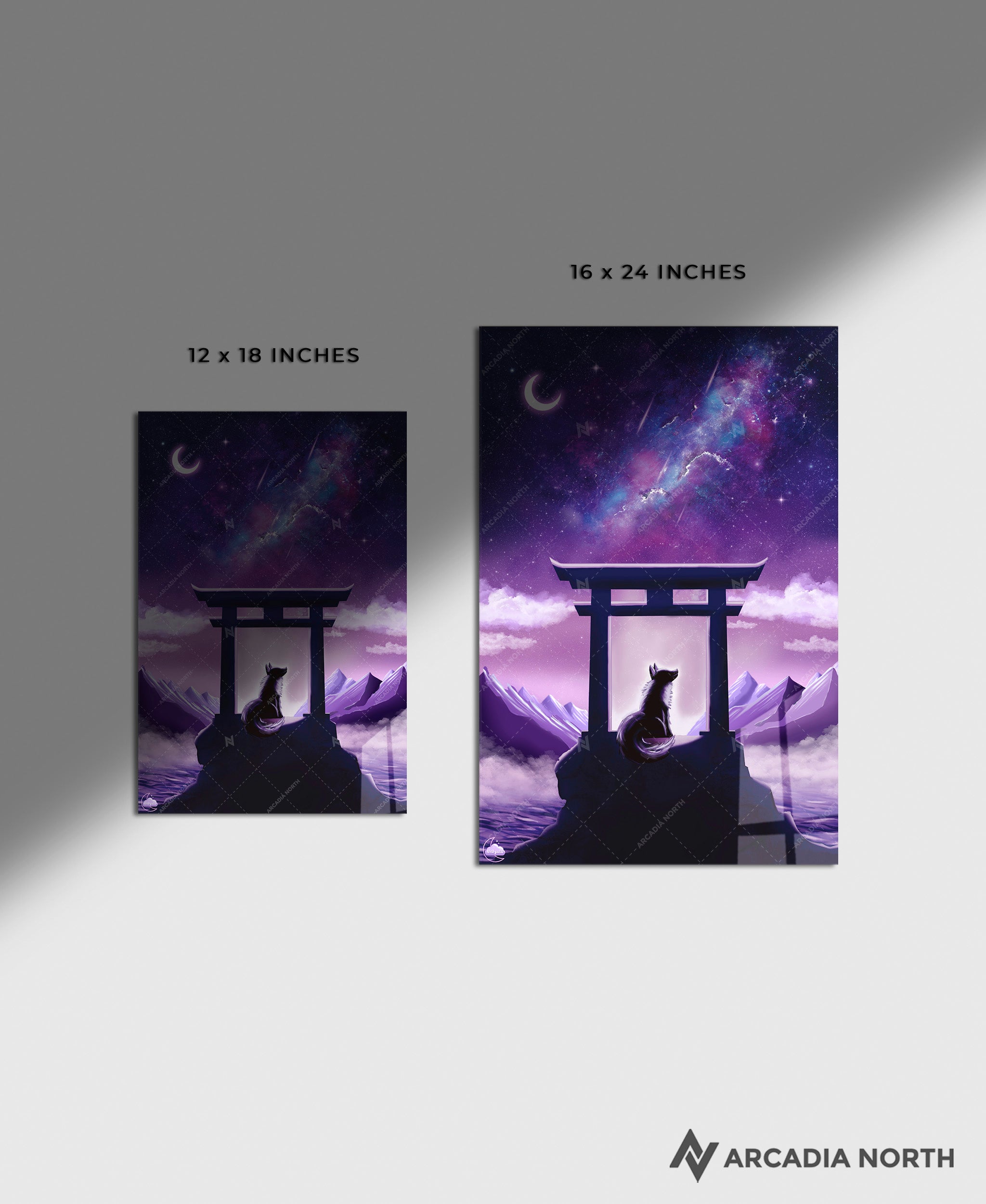 Arcadia North acrylic poster acrylic print. Milky Way Contemplation by French artist Nebyula. Backlightable acrylic wall art printed on acrylic.