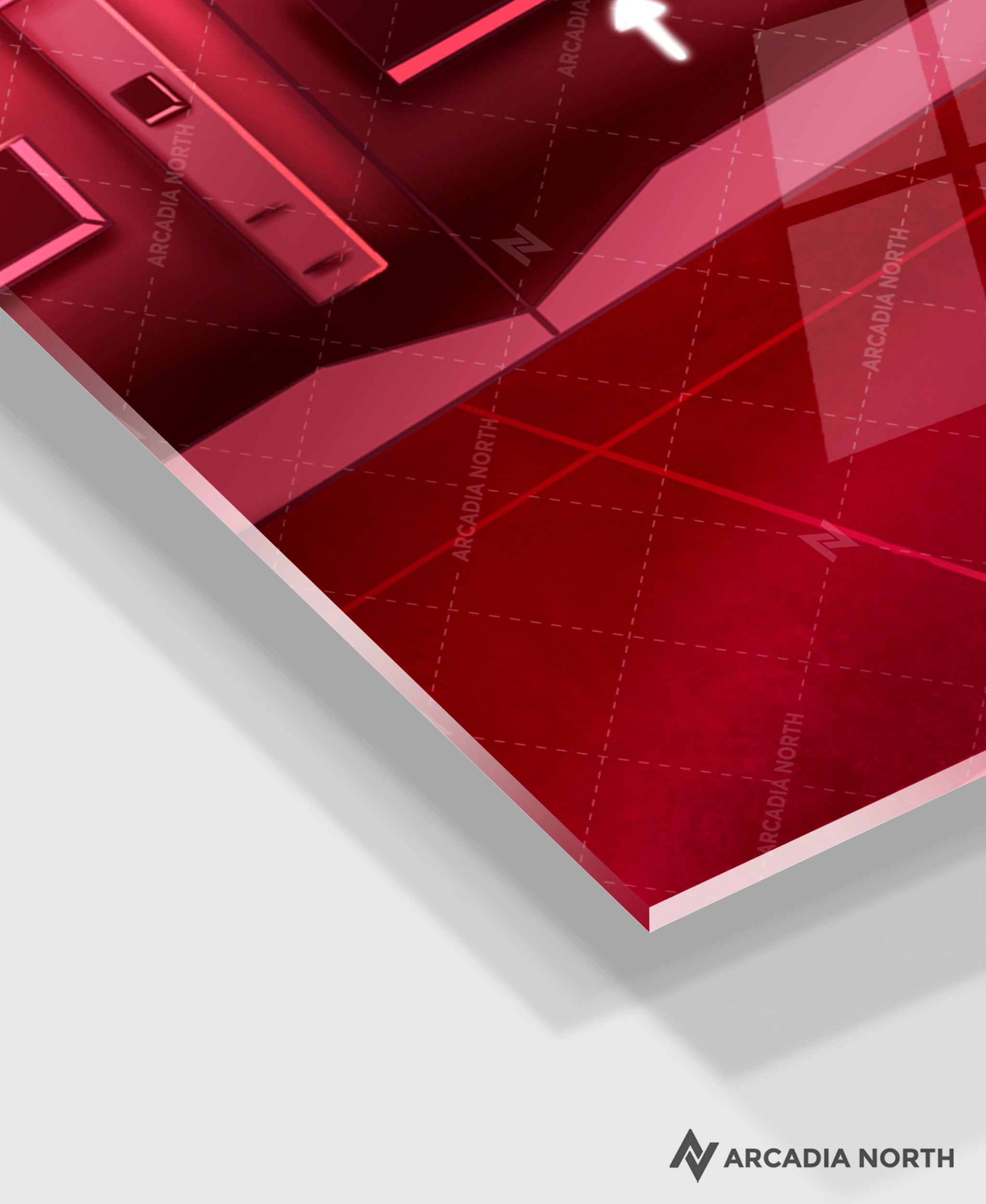 Arcadia North acrylic poster acrylic print. Stargazing Stop by French artist Nebyula. Backlightable acrylic wall art printed on acrylic.