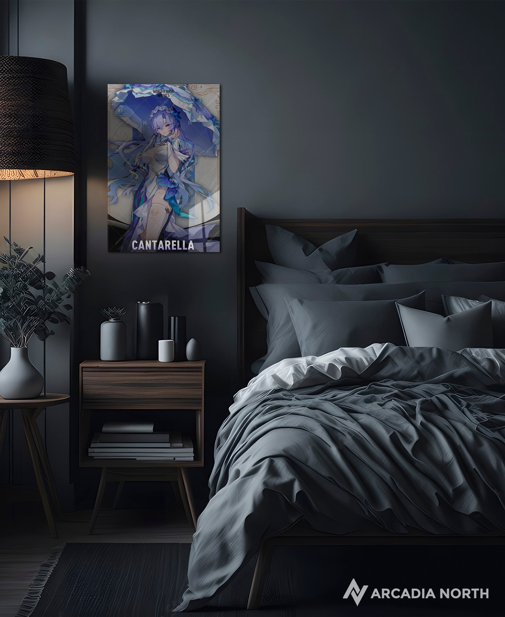 Wuthering Waves WuWa gaming acrylic poster by Arcadia North. Cantarella Character Card. Acrylic wall art printed on acrylic.