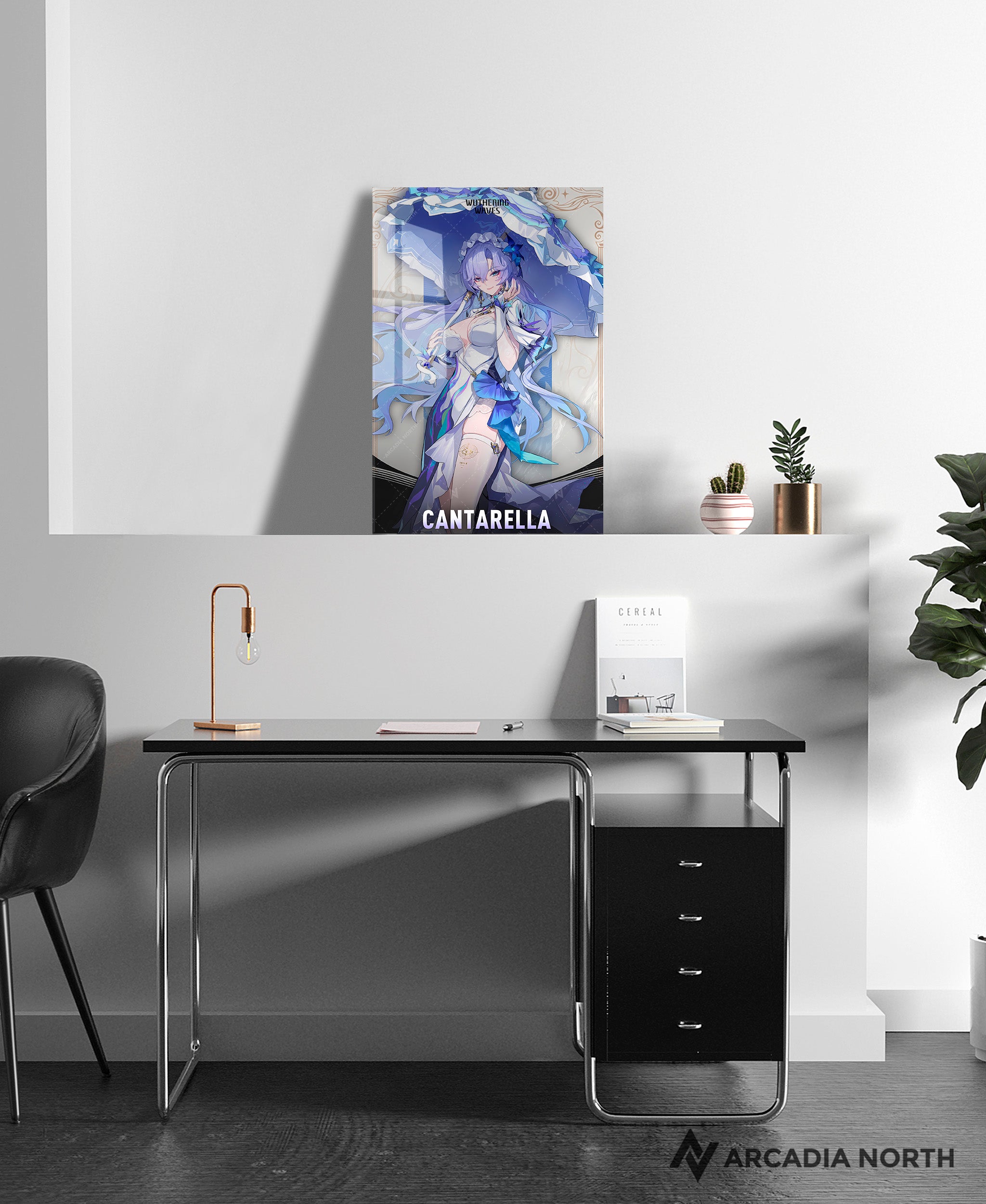 Wuthering Waves WuWa gaming acrylic poster by Arcadia North. Cantarella Character Card. Acrylic wall art printed on acrylic.