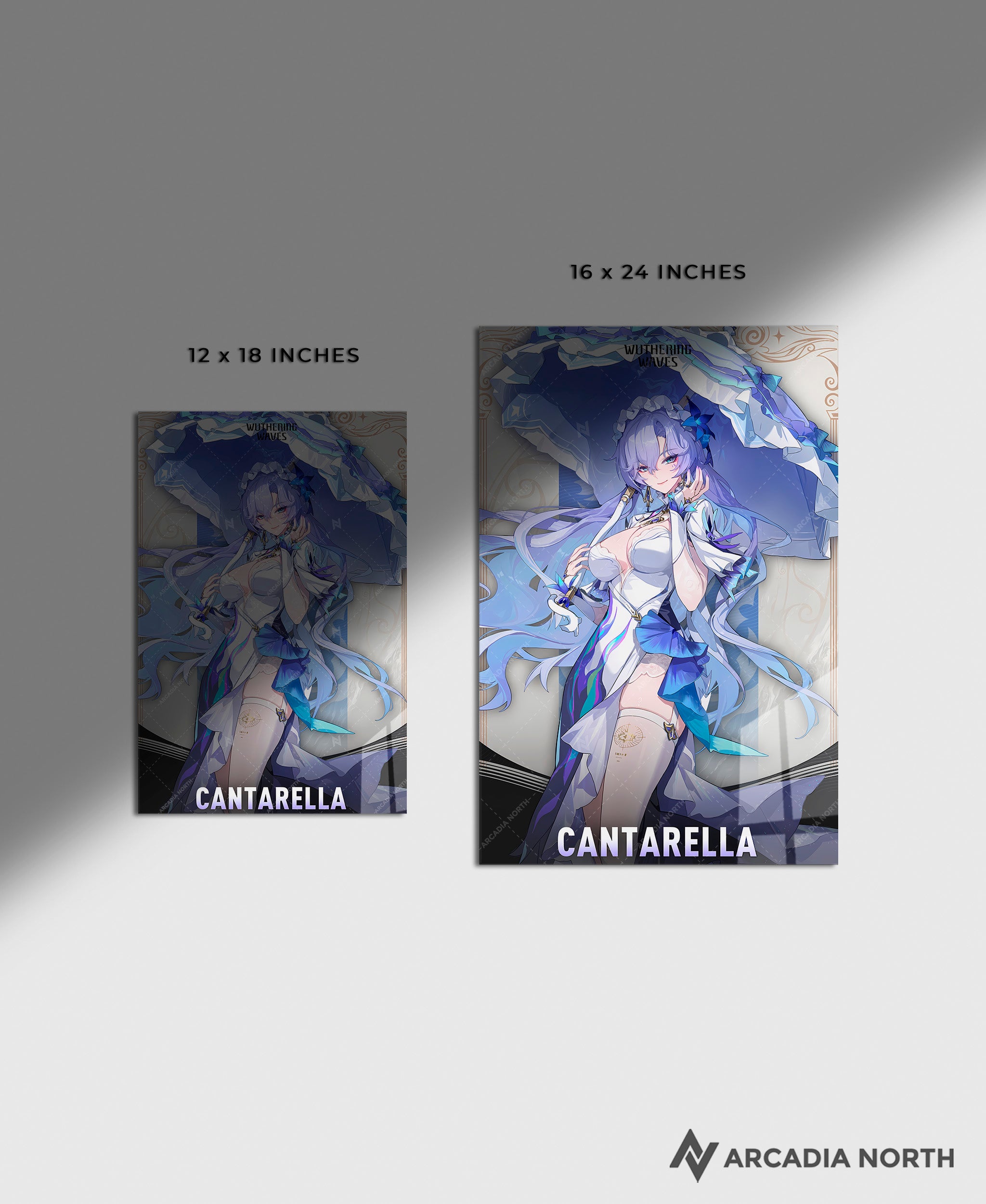 Wuthering Waves WuWa gaming acrylic poster by Arcadia North. Cantarella Character Card. Acrylic wall art printed on acrylic.