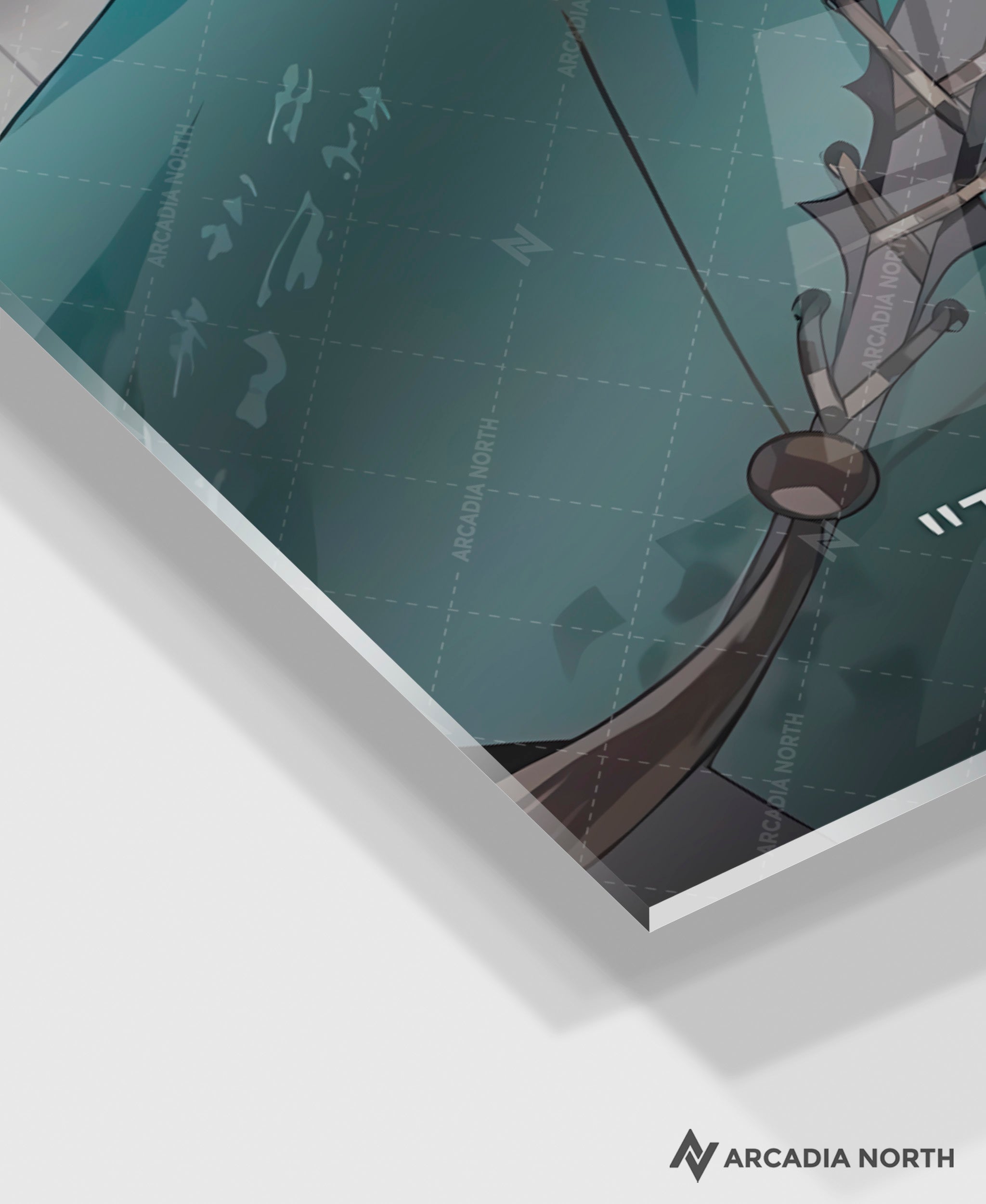 Wuthering Waves WuWa gaming acrylic poster by Arcadia North. Jinhsi Character Card. Acrylic wall art printed on acrylic.