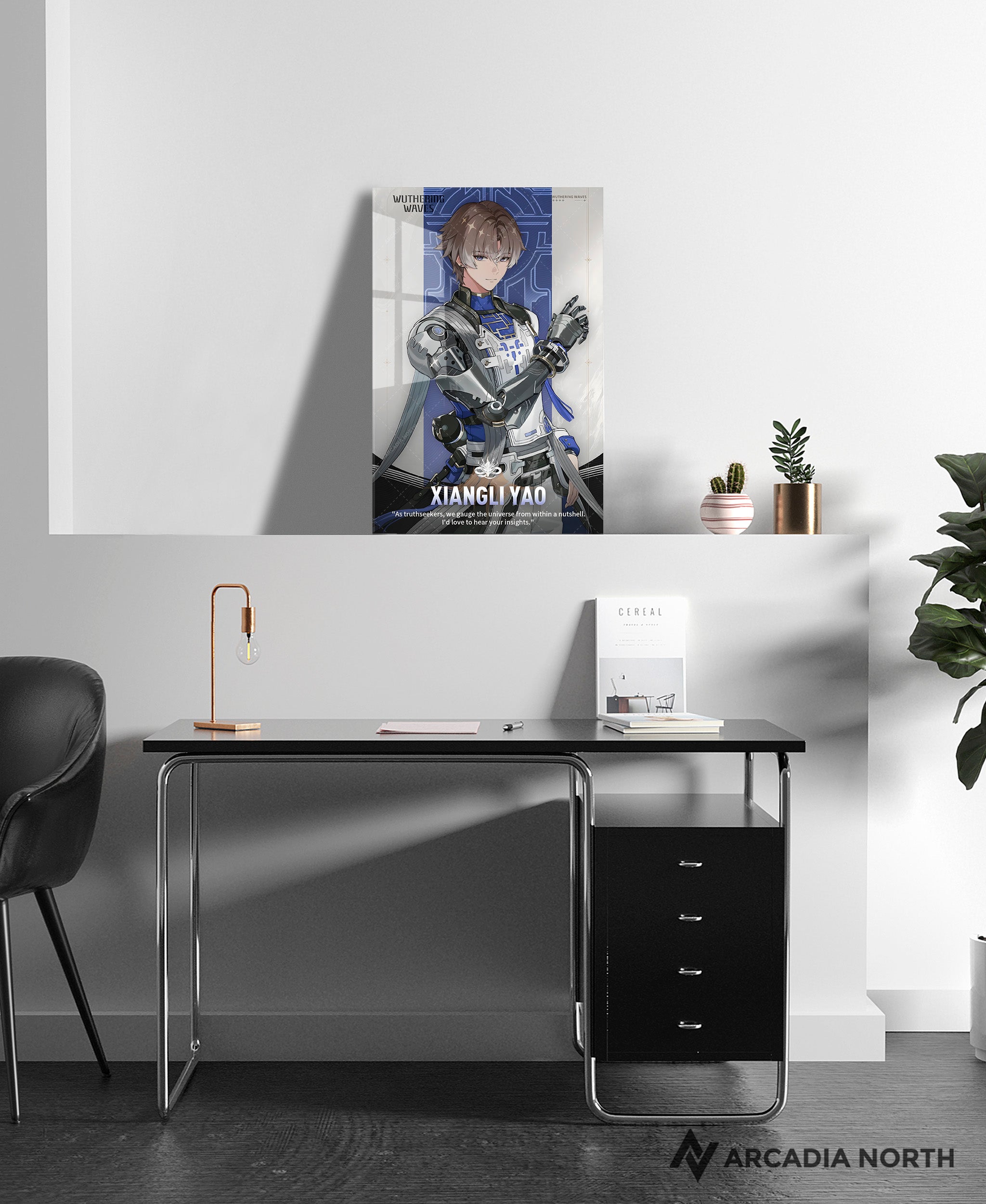 Wuthering Waves WuWa gaming acrylic poster by Arcadia North. Xiangli Yao Character Card. Acrylic wall art printed on acrylic.