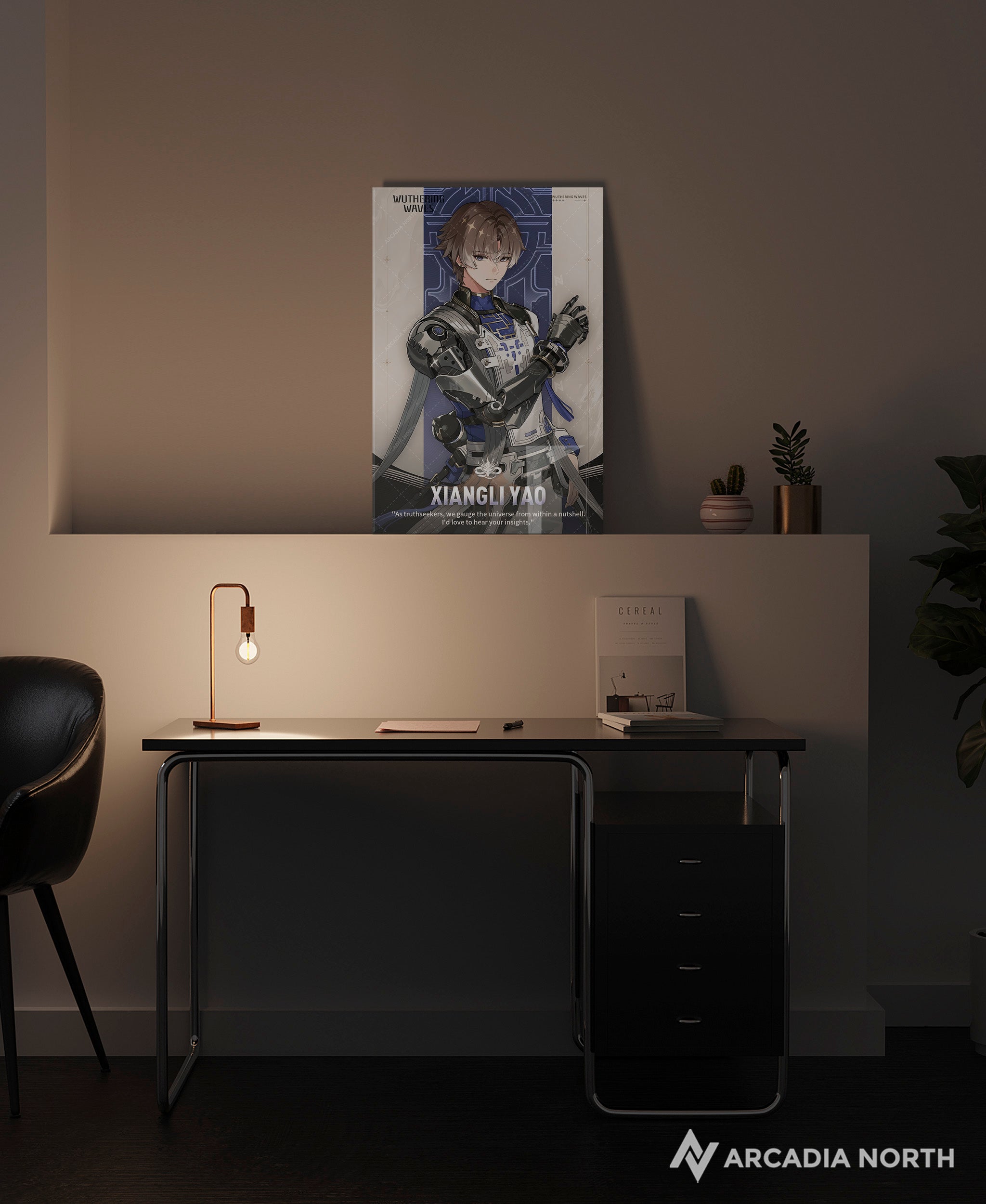 Wuthering Waves WuWa gaming acrylic poster by Arcadia North. Xiangli Yao Character Card. Acrylic wall art printed on acrylic.