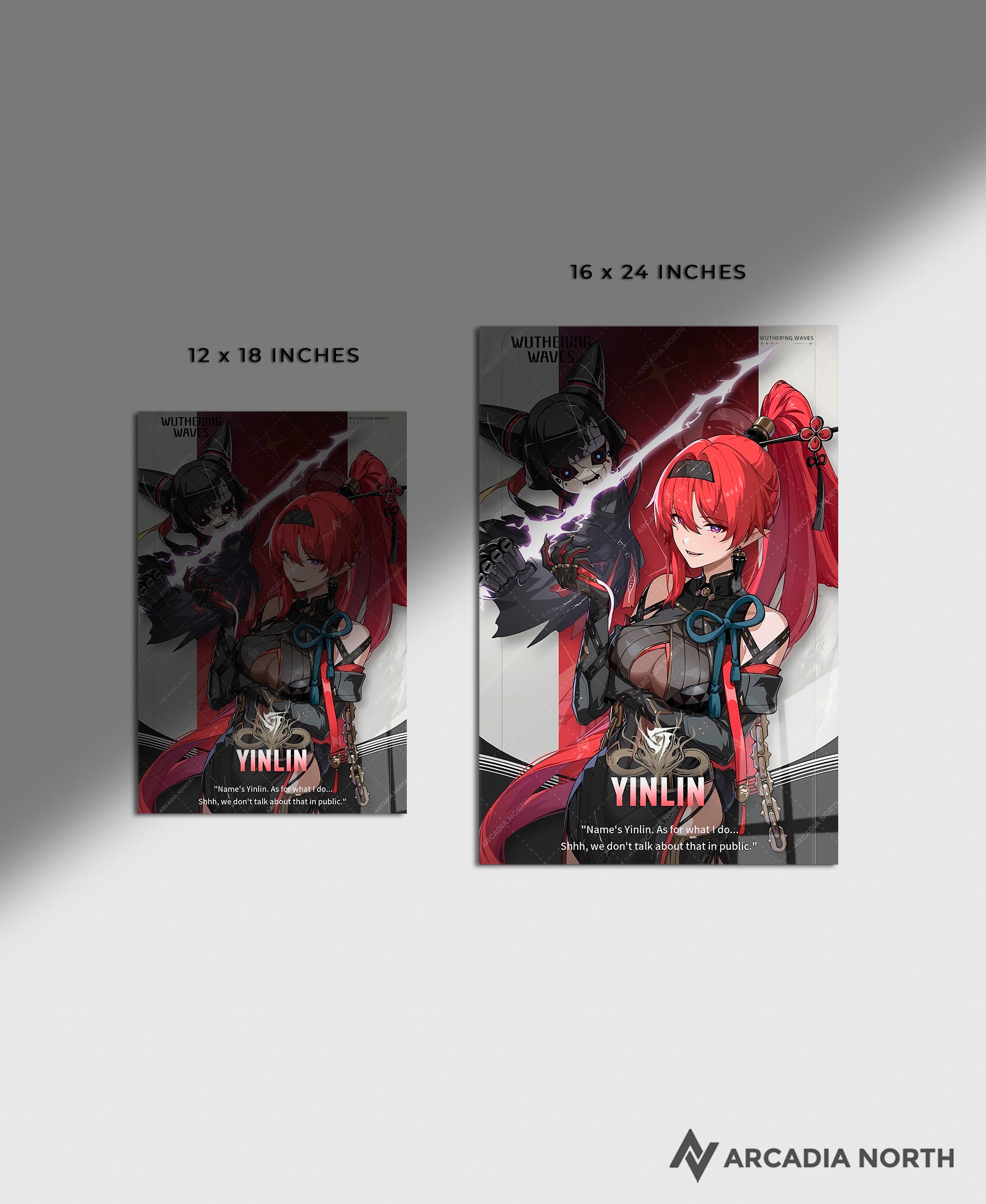 Wuthering Waves WuWa gaming acrylic poster by Arcadia North. Yinlin Character Card. Acrylic wall art printed on acrylic.