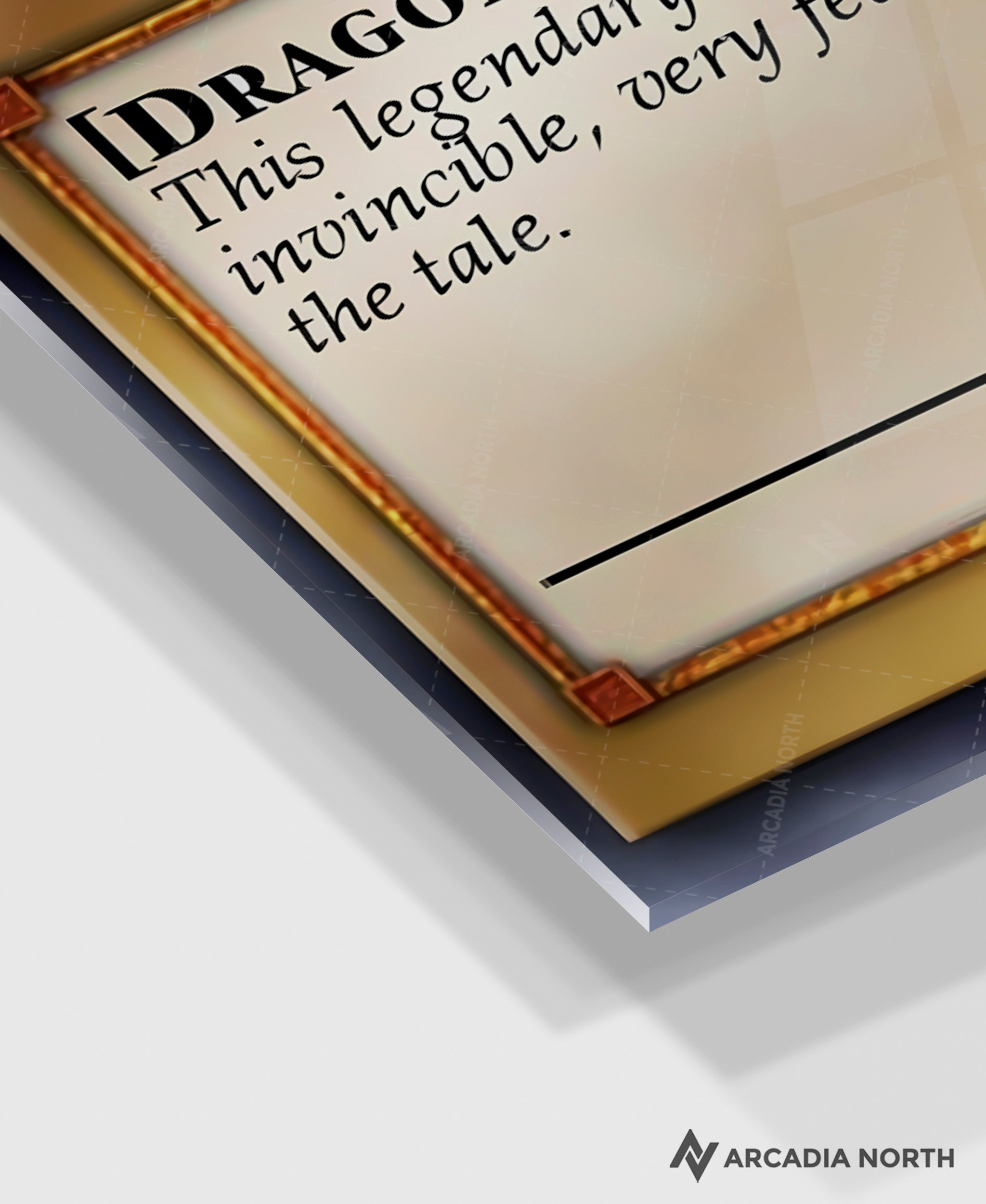 Yu-Gi-Oh! Blue-Eyes White Dragon card anime acrylic poster by Arcadia North. Acrylic wall art printed on acrylic.