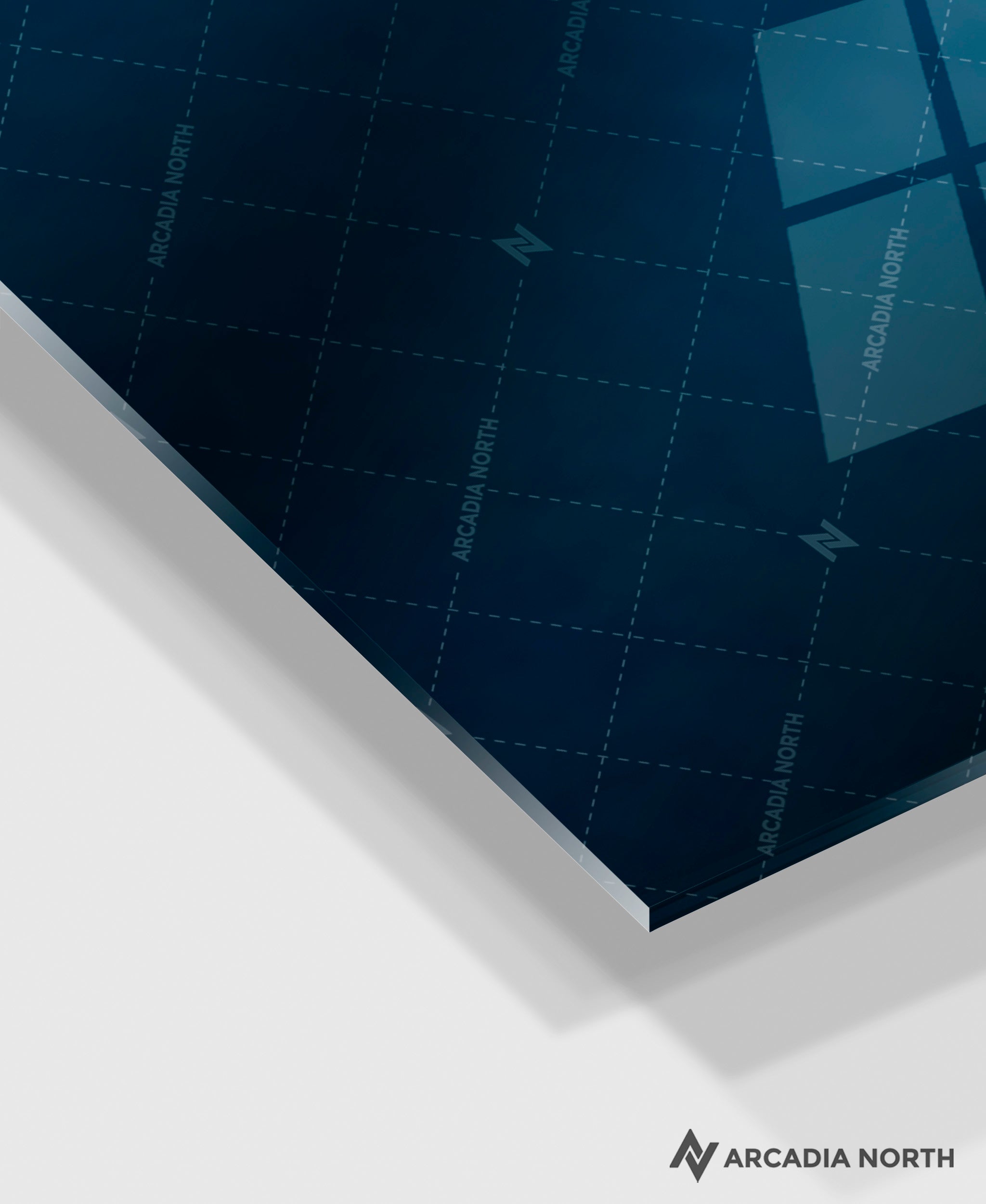 Nintendo The Legend of Zelda gaming acrylic poster by Arcadia North. Triforce Royal Crest Wingcrest on a blue background. Backlight acrylic wall art.