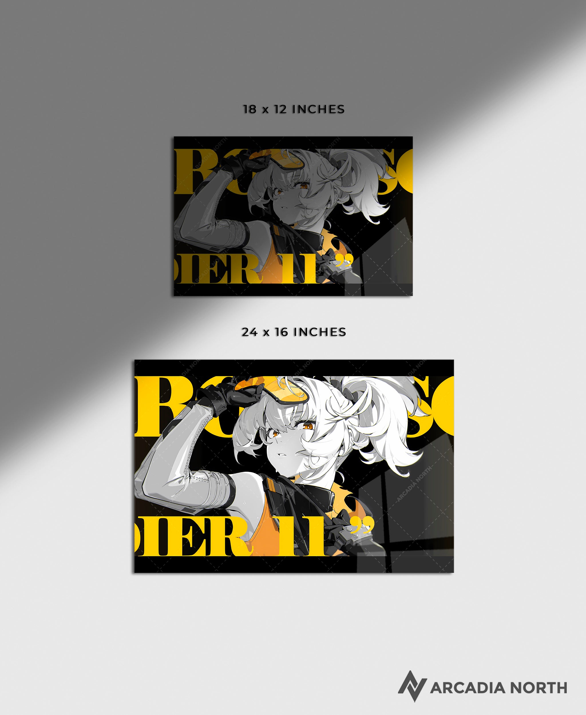 Hoyoverse Zenless Zone Zero ZZZ gaming acrylic poster by Arcadia North. Soldier 11 M3 Mindscape Cinema artwork. Acrylic wall art printed on acrylic.