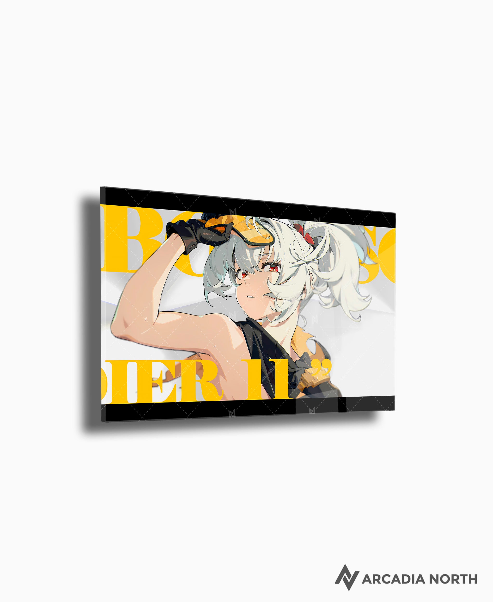 Hoyoverse Zenless Zone Zero ZZZ gaming acrylic poster by Arcadia North. Soldier 11 M6 Mindscape Cinema artwork. Acrylic wall art printed on acrylic.