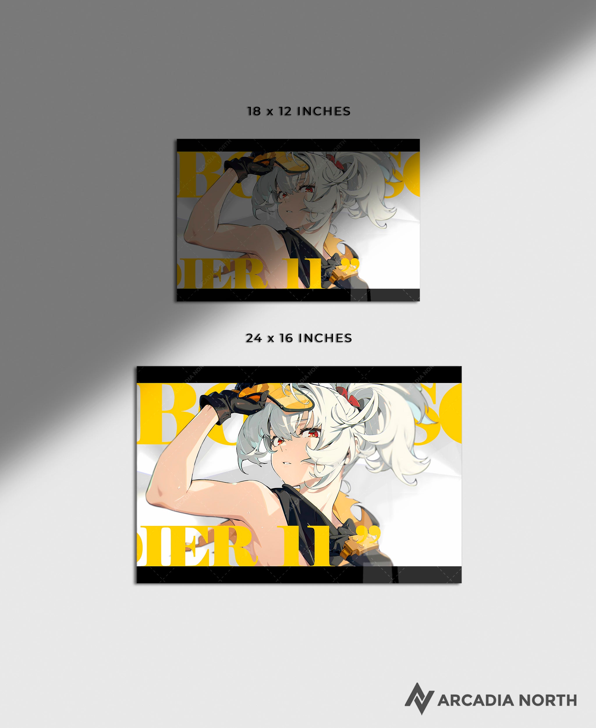 Hoyoverse Zenless Zone Zero ZZZ gaming acrylic poster by Arcadia North. Soldier 11 M6 Mindscape Cinema artwork. Acrylic wall art printed on acrylic.