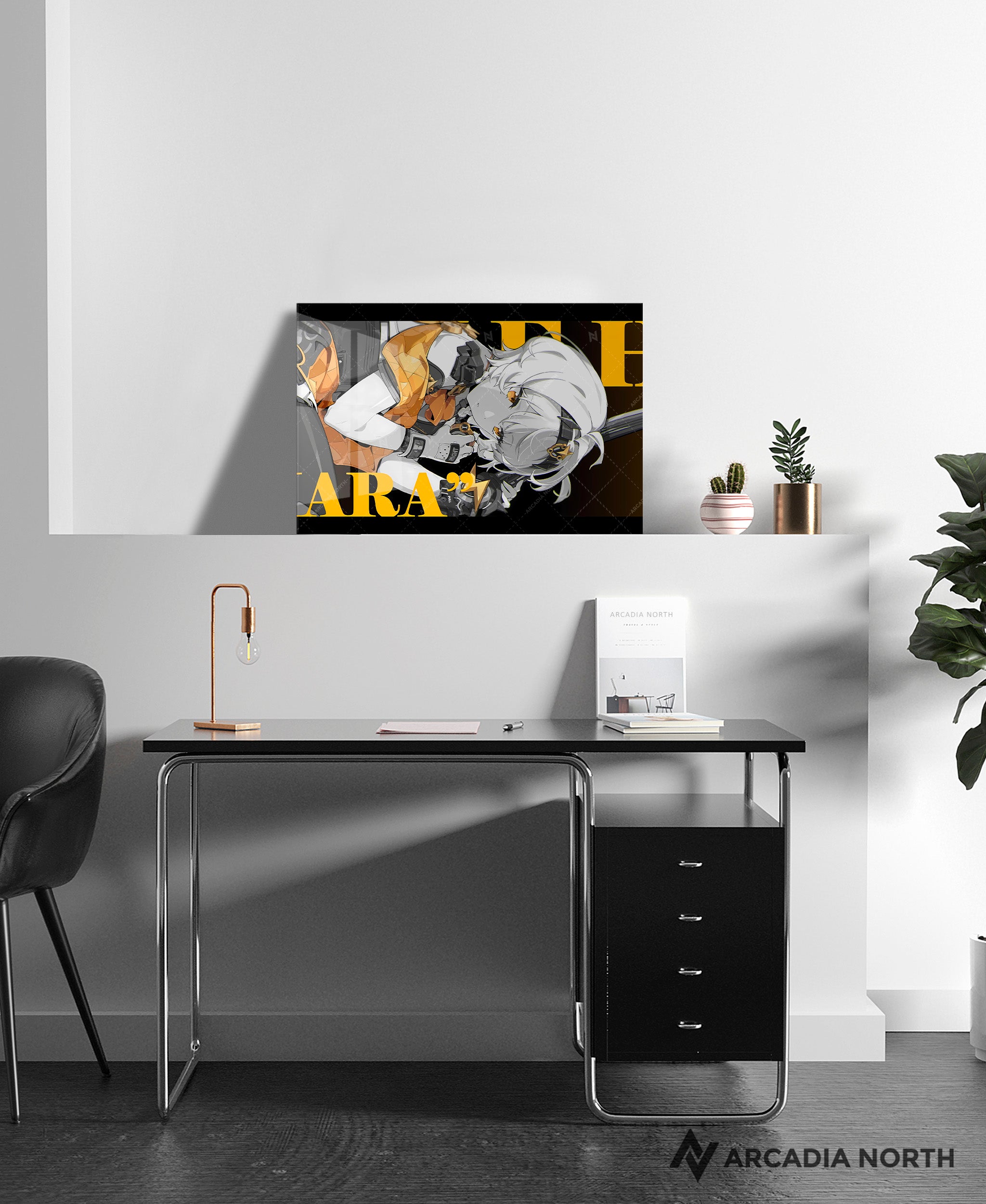 Hoyoverse Zenless Zone Zero ZZZ gaming acrylic poster by Arcadia North. Soldier 0 S0 Anby M3 Mindscape Cinema artwork. Acrylic wall art printed on acrylic.