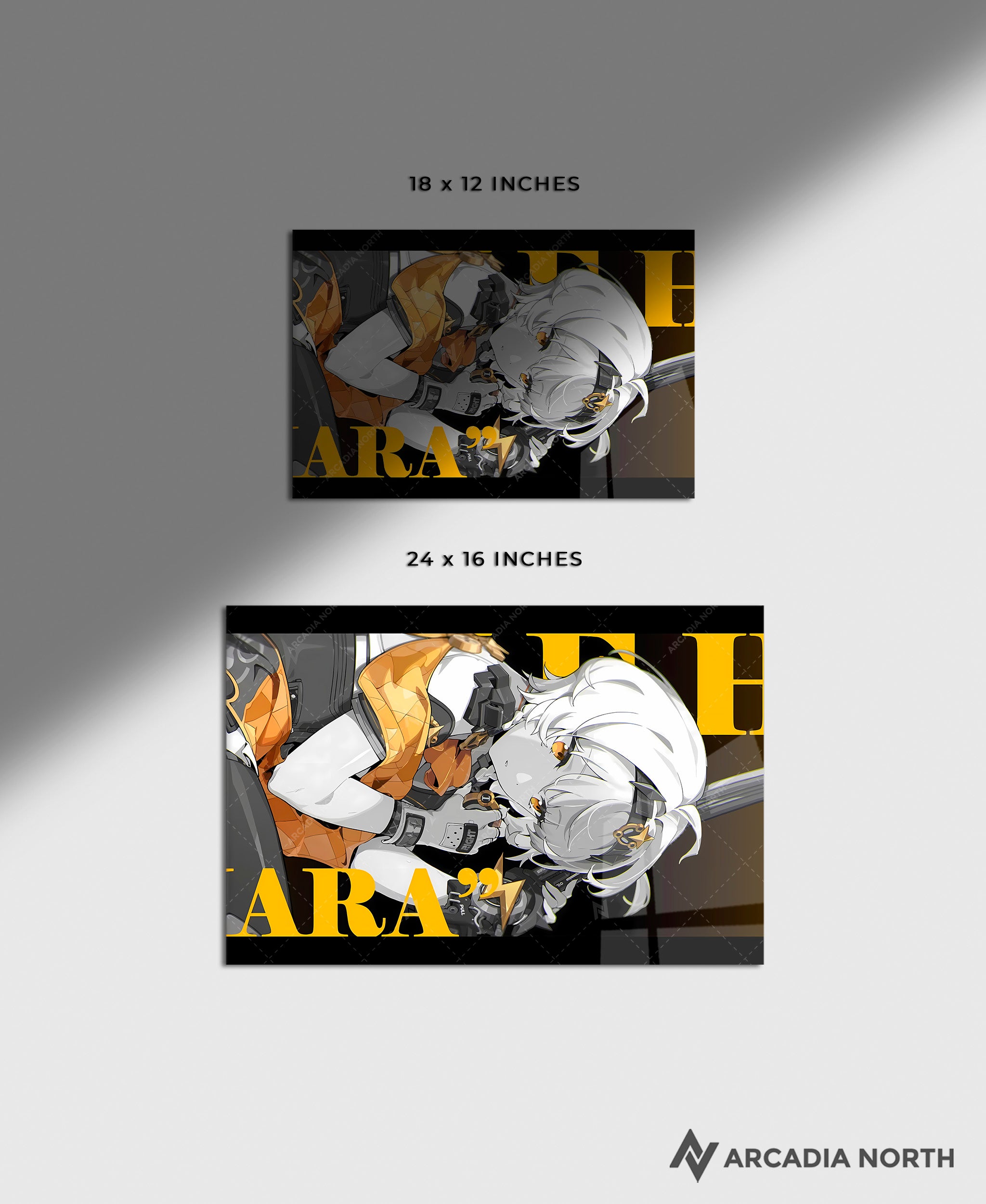 Hoyoverse Zenless Zone Zero ZZZ gaming acrylic poster by Arcadia North. Soldier 0 S0 Anby M3 Mindscape Cinema artwork. Acrylic wall art printed on acrylic.