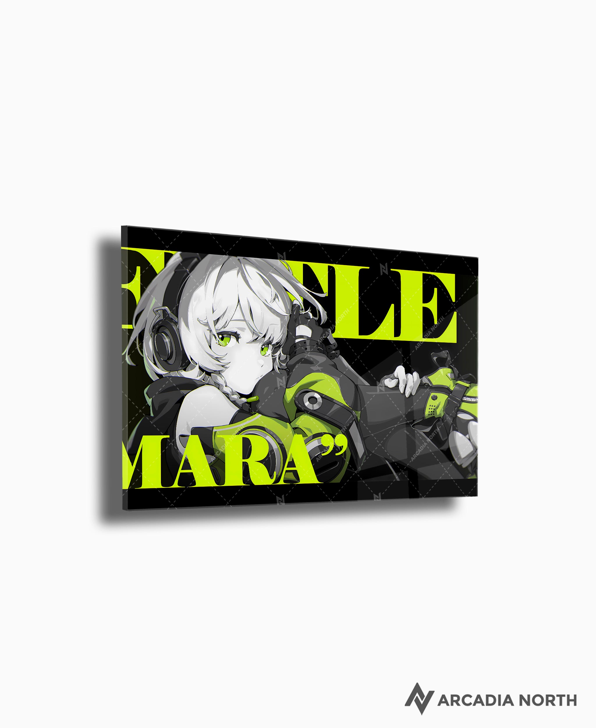 Hoyoverse Zenless Zone Zero ZZZ gaming acrylic poster by Arcadia North. Anby M3 Mindscape Cinema artwork. Acrylic wall art printed on acrylic.