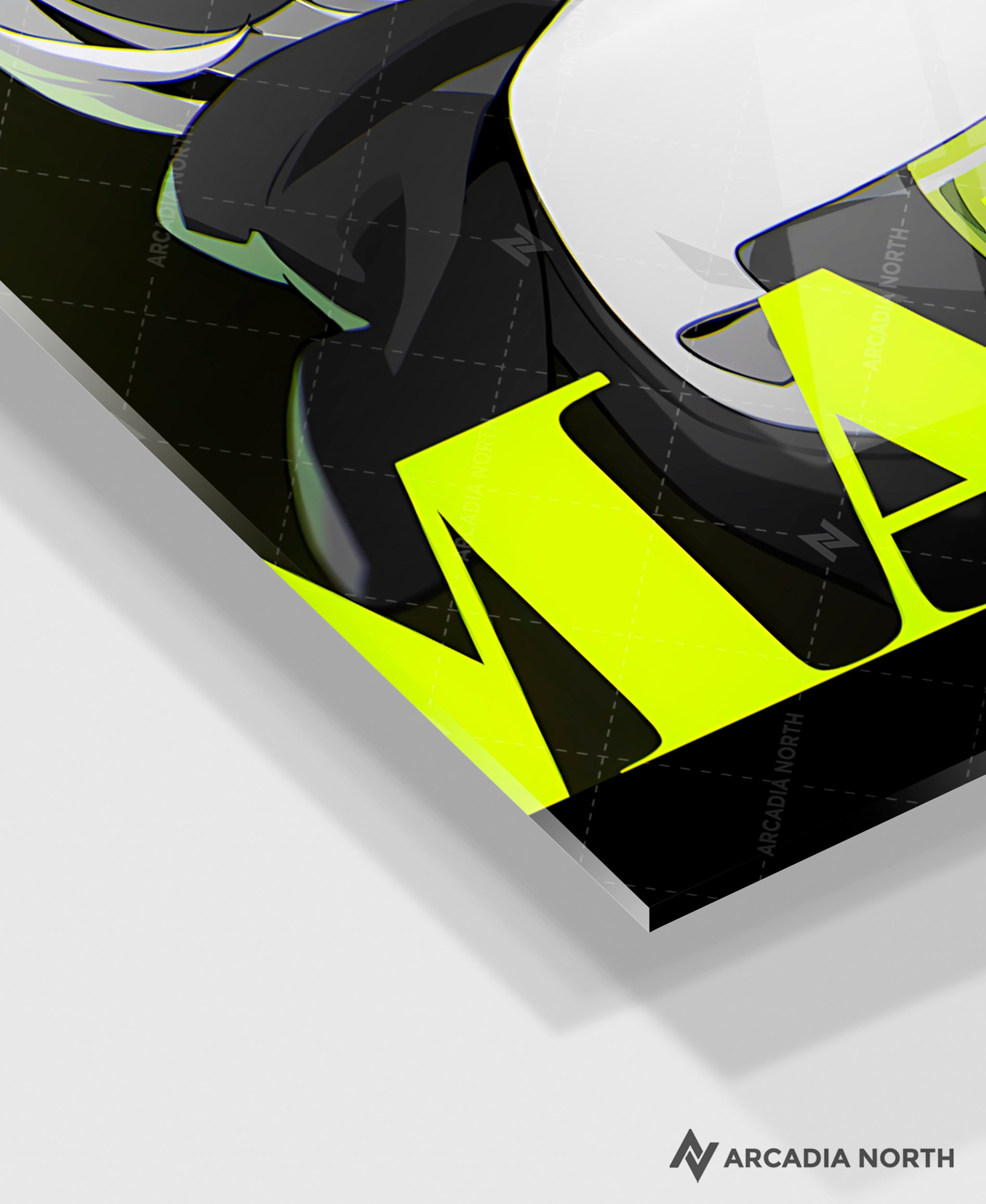 Hoyoverse Zenless Zone Zero ZZZ gaming acrylic poster by Arcadia North. Anby M3 Mindscape Cinema artwork. Acrylic wall art printed on acrylic.