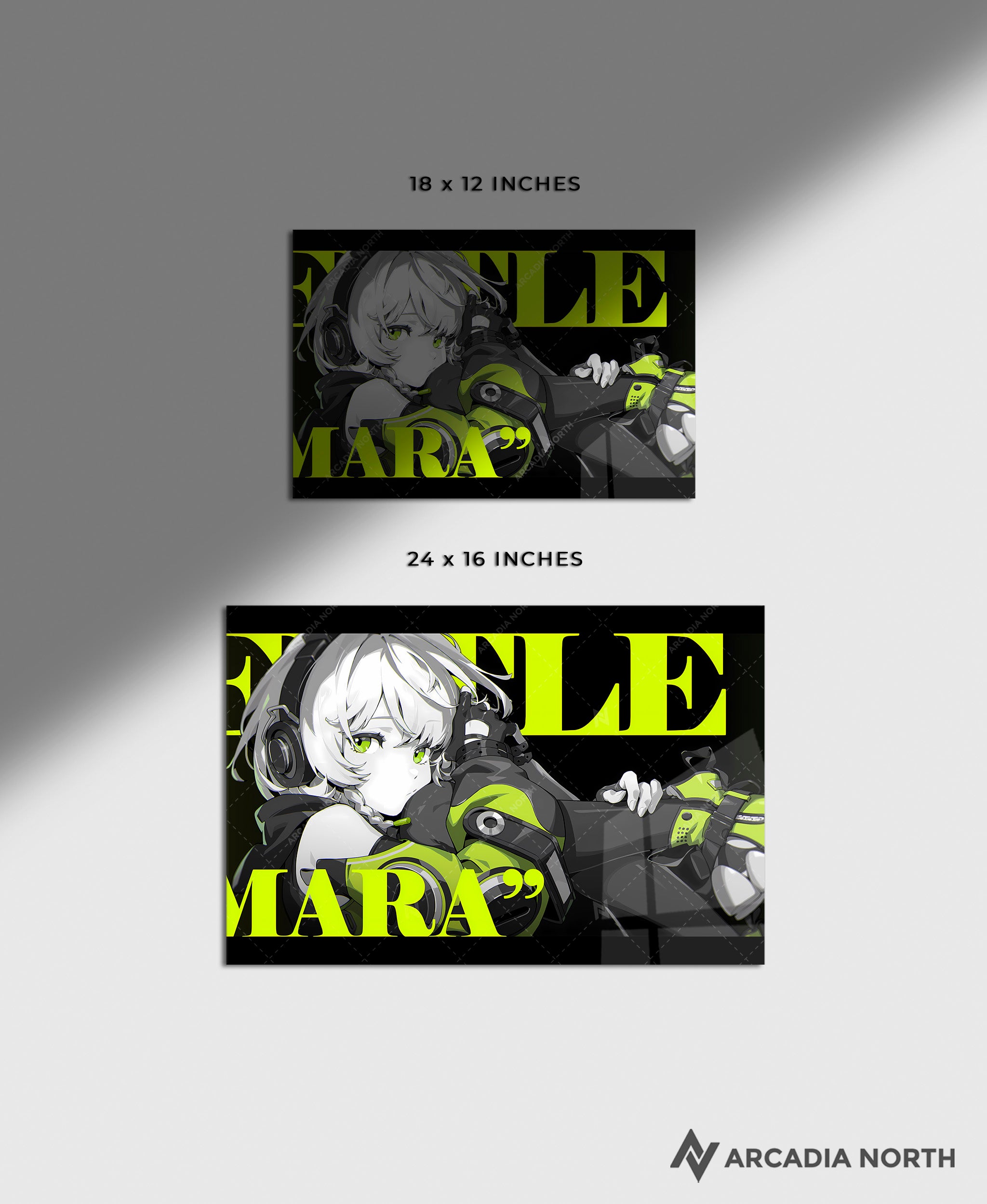 Hoyoverse Zenless Zone Zero ZZZ gaming acrylic poster by Arcadia North. Anby M3 Mindscape Cinema artwork. Acrylic wall art printed on acrylic.