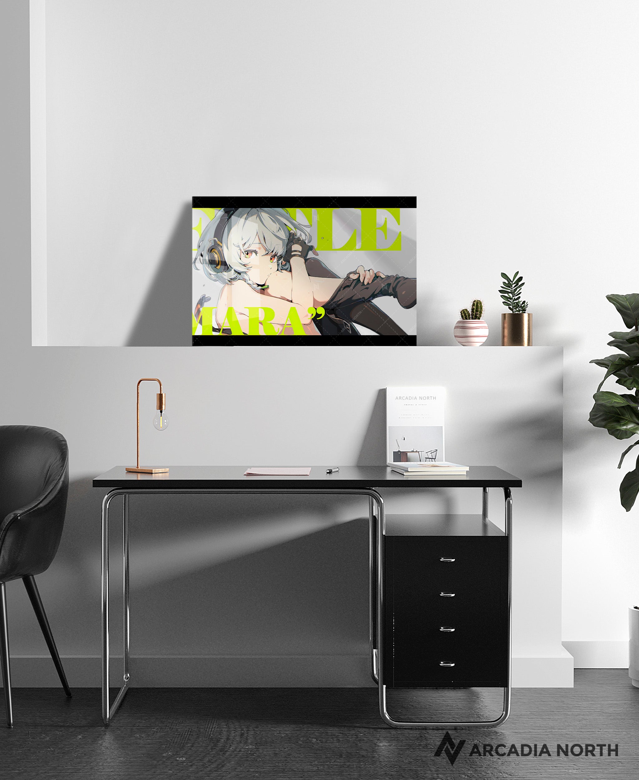 Hoyoverse Zenless Zone Zero ZZZ gaming acrylic poster by Arcadia North. Anby M6 Mindscape Cinema artwork. Acrylic wall art printed on acrylic.