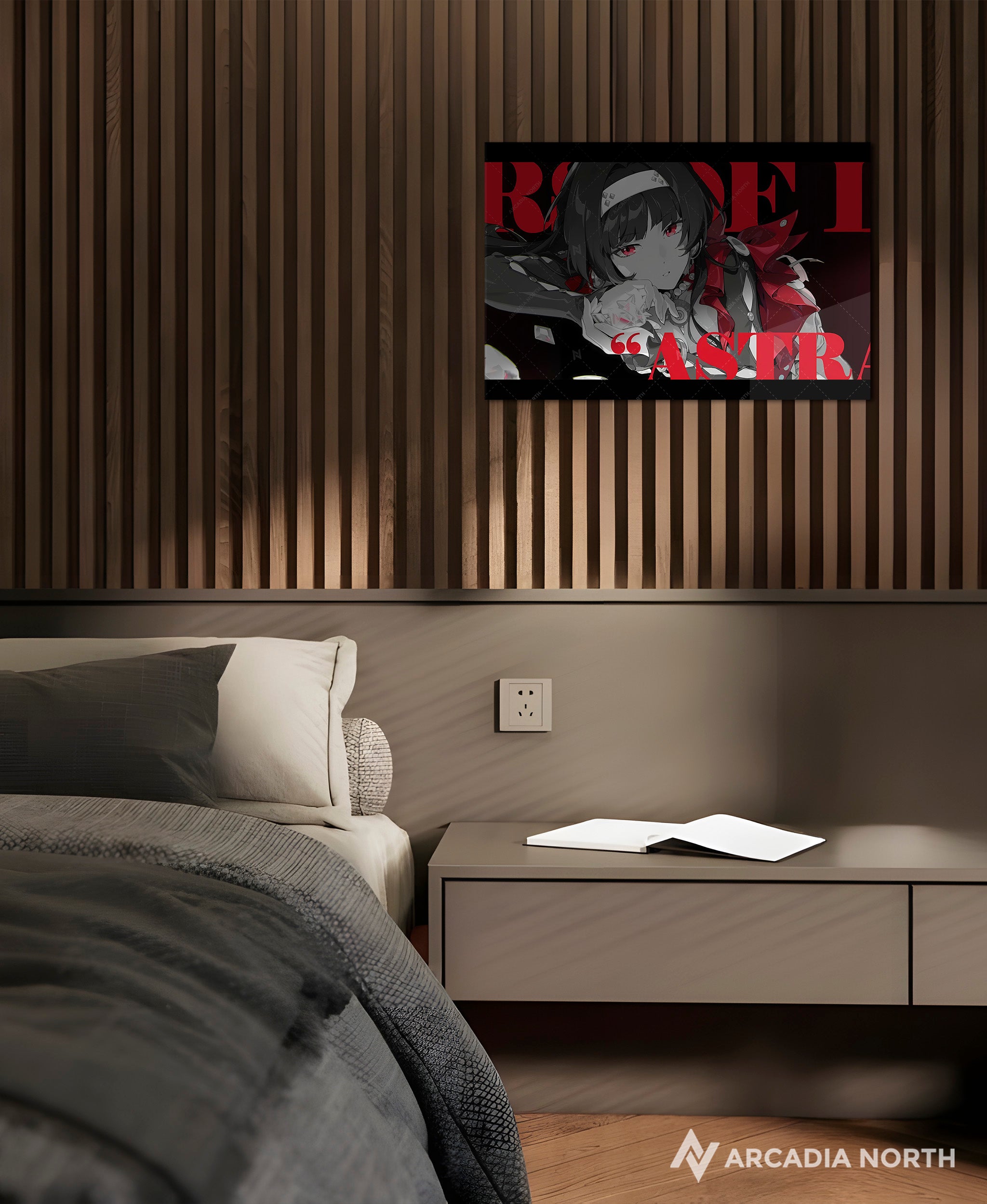 Hoyoverse Zenless Zone Zero ZZZ gaming acrylic poster by Arcadia North. Astra Yao M3 Mindscape Cinema artwork. Acrylic wall art printed on acrylic.