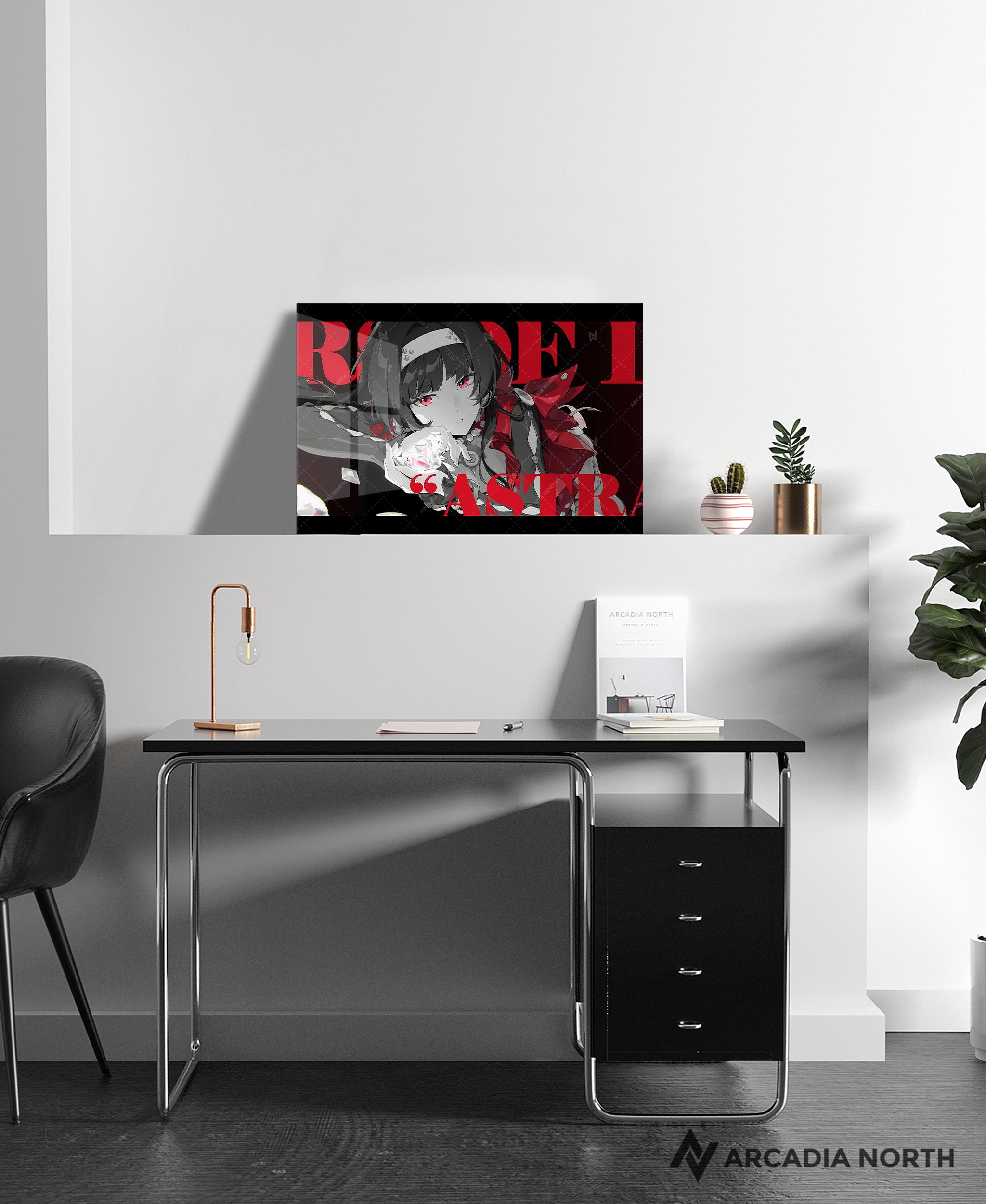 Hoyoverse Zenless Zone Zero ZZZ gaming acrylic poster by Arcadia North. Astra Yao M3 Mindscape Cinema artwork. Acrylic wall art printed on acrylic.