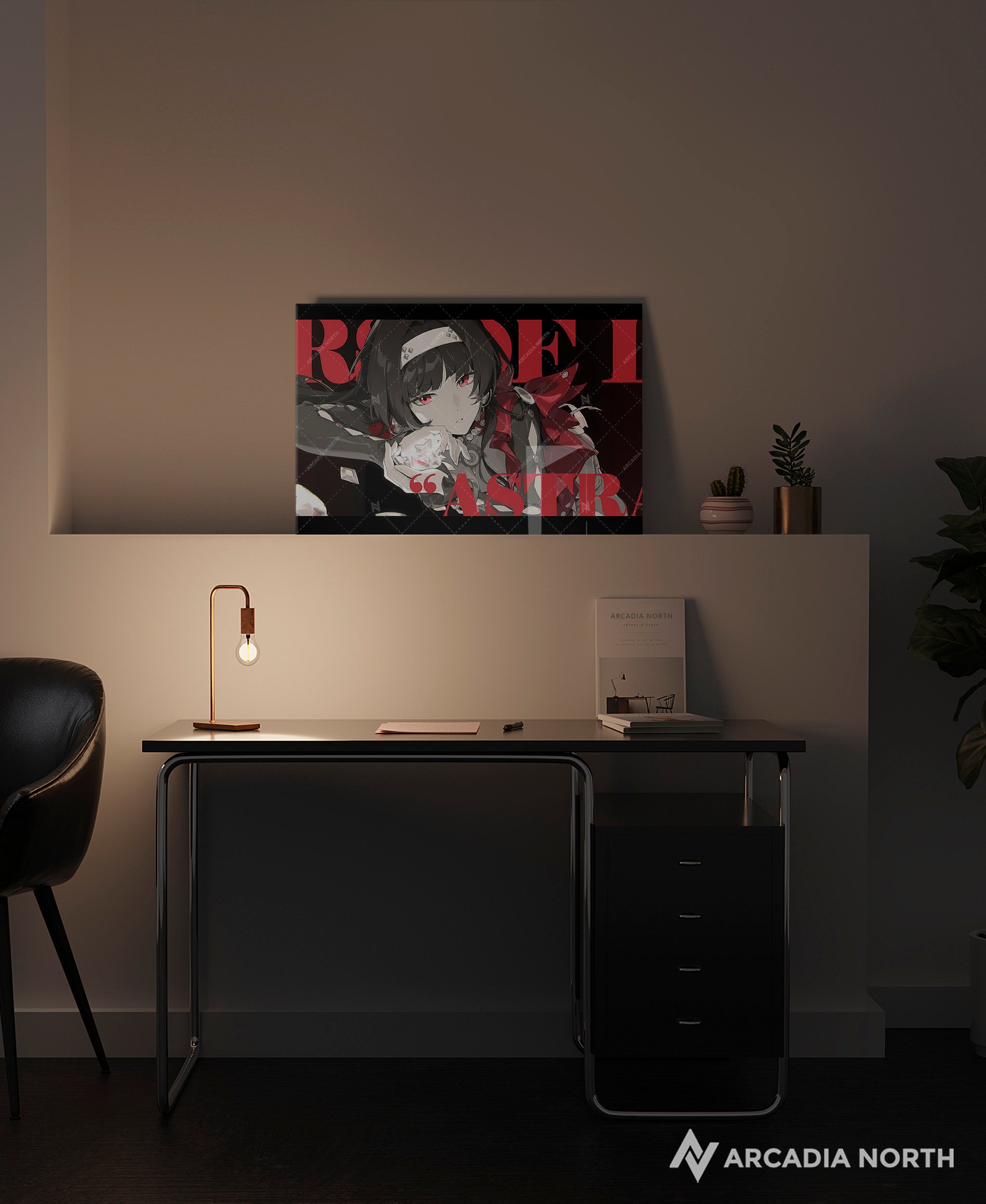 Hoyoverse Zenless Zone Zero ZZZ gaming acrylic poster by Arcadia North. Astra Yao M3 Mindscape Cinema artwork. Acrylic wall art printed on acrylic.