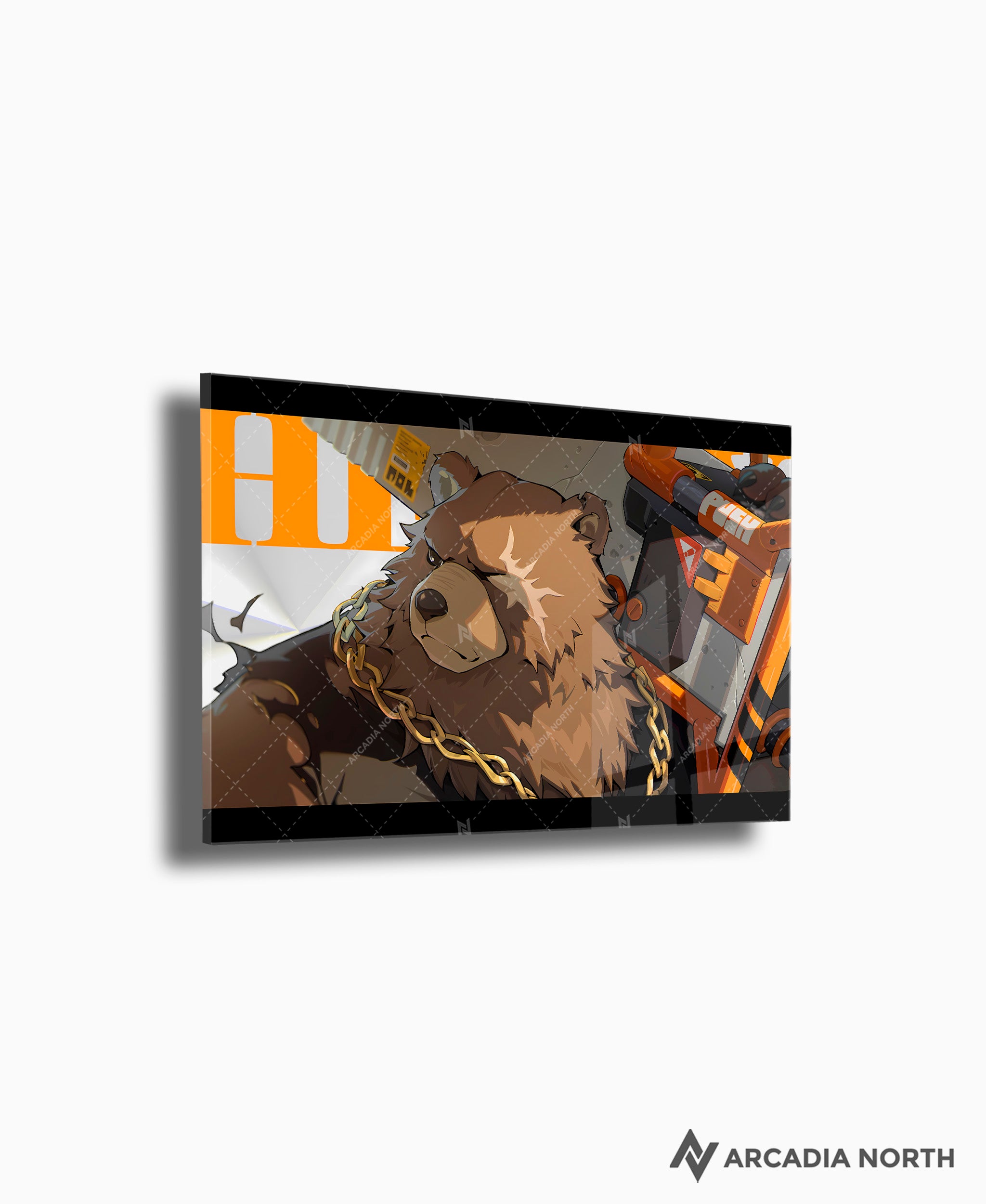 Hoyoverse Zenless Zone Zero ZZZ gaming acrylic poster by Arcadia North. Ben M6 Mindscape Cinema artwork. Acrylic wall art printed on acrylic.