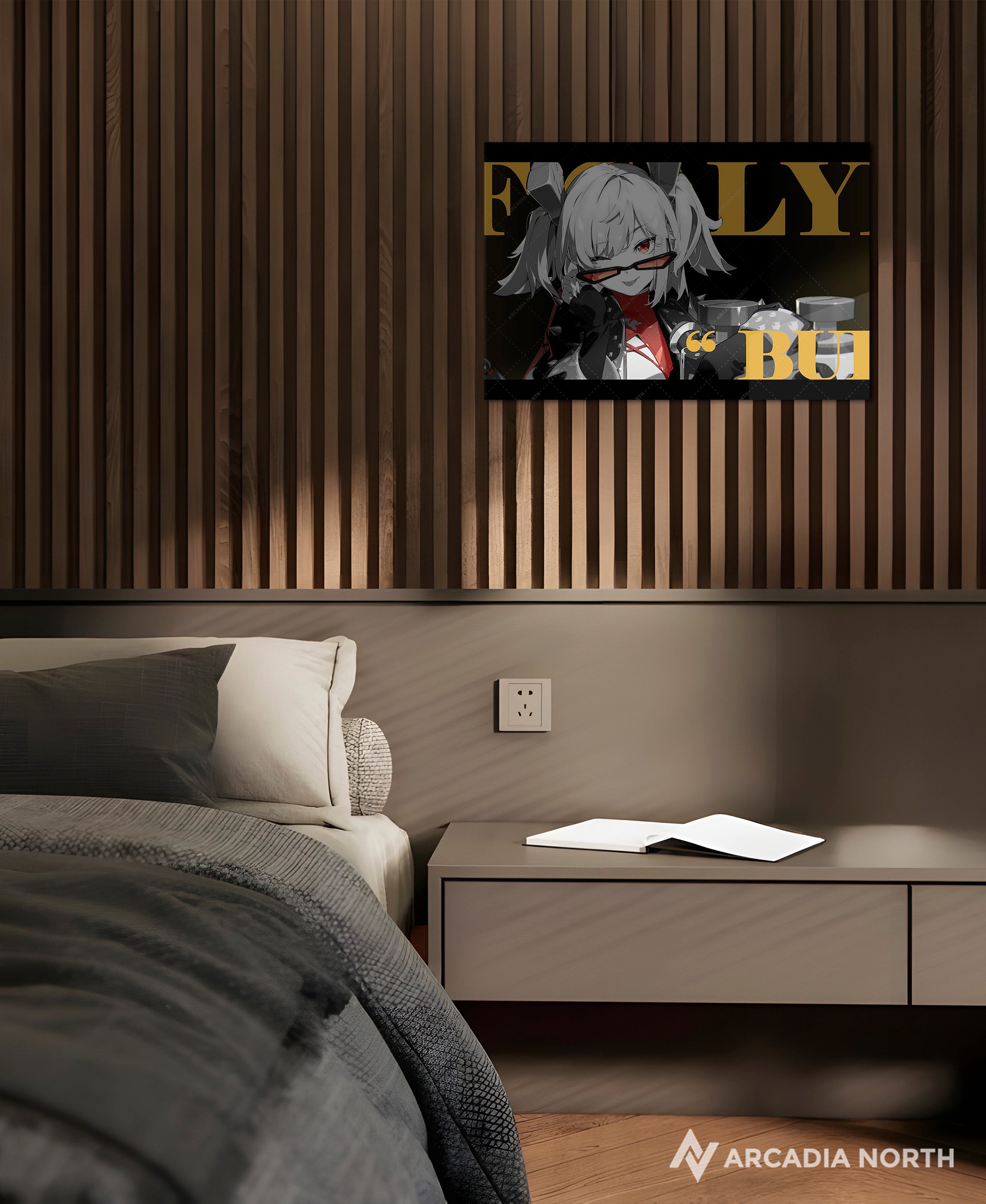 Hoyoverse Zenless Zone Zero ZZZ gaming acrylic poster by Arcadia North. Burnice M3 Mindscape Cinema artwork. Acrylic wall art printed on acrylic.