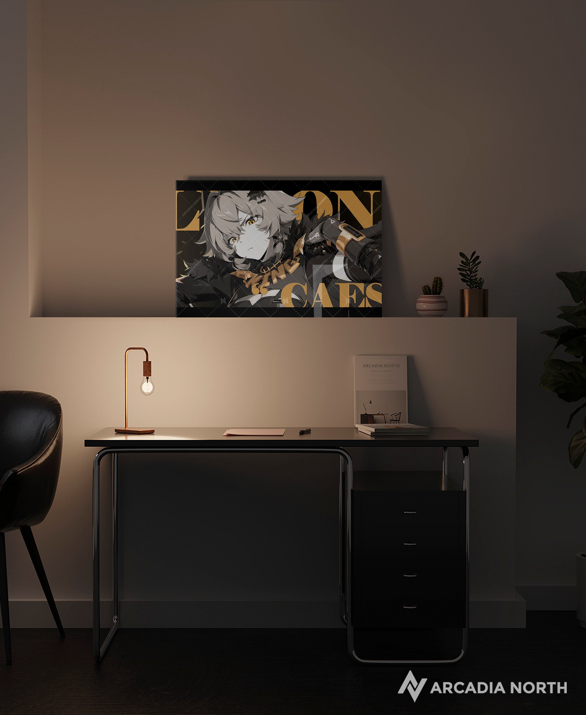 Hoyoverse Zenless Zone Zero ZZZ gaming acrylic poster by Arcadia North. Caesar M3 Mindscape Cinema artwork. Acrylic wall art printed on acrylic.