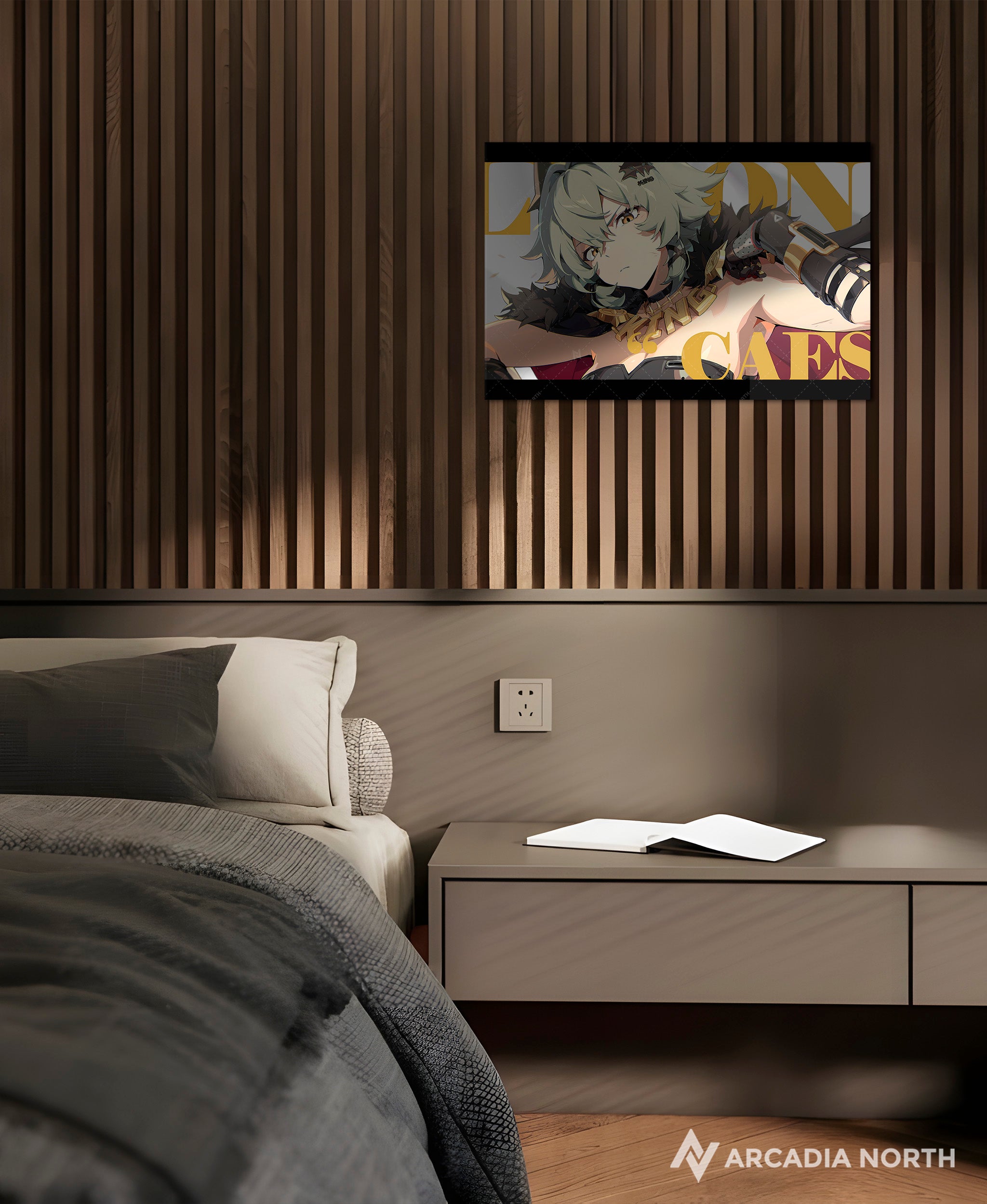 Hoyoverse Zenless Zone Zero ZZZ gaming acrylic poster by Arcadia North. Caesar M6 Mindscape Cinema artwork. Acrylic wall art printed on acrylic.