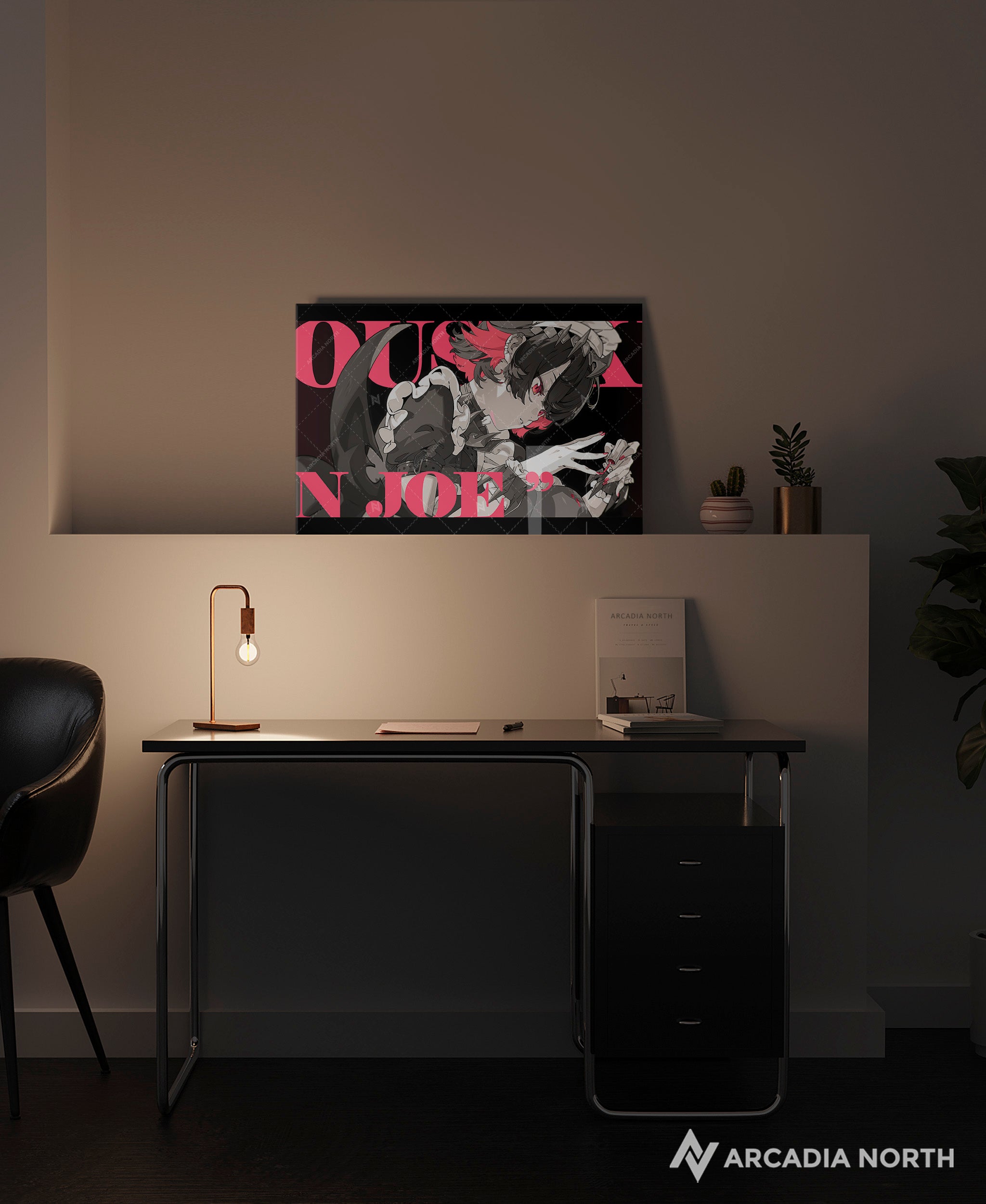 Hoyoverse Zenless Zone Zero ZZZ gaming acrylic poster by Arcadia North. Ellen M3 Mindscape Cinema artwork. Acrylic wall art printed on acrylic.