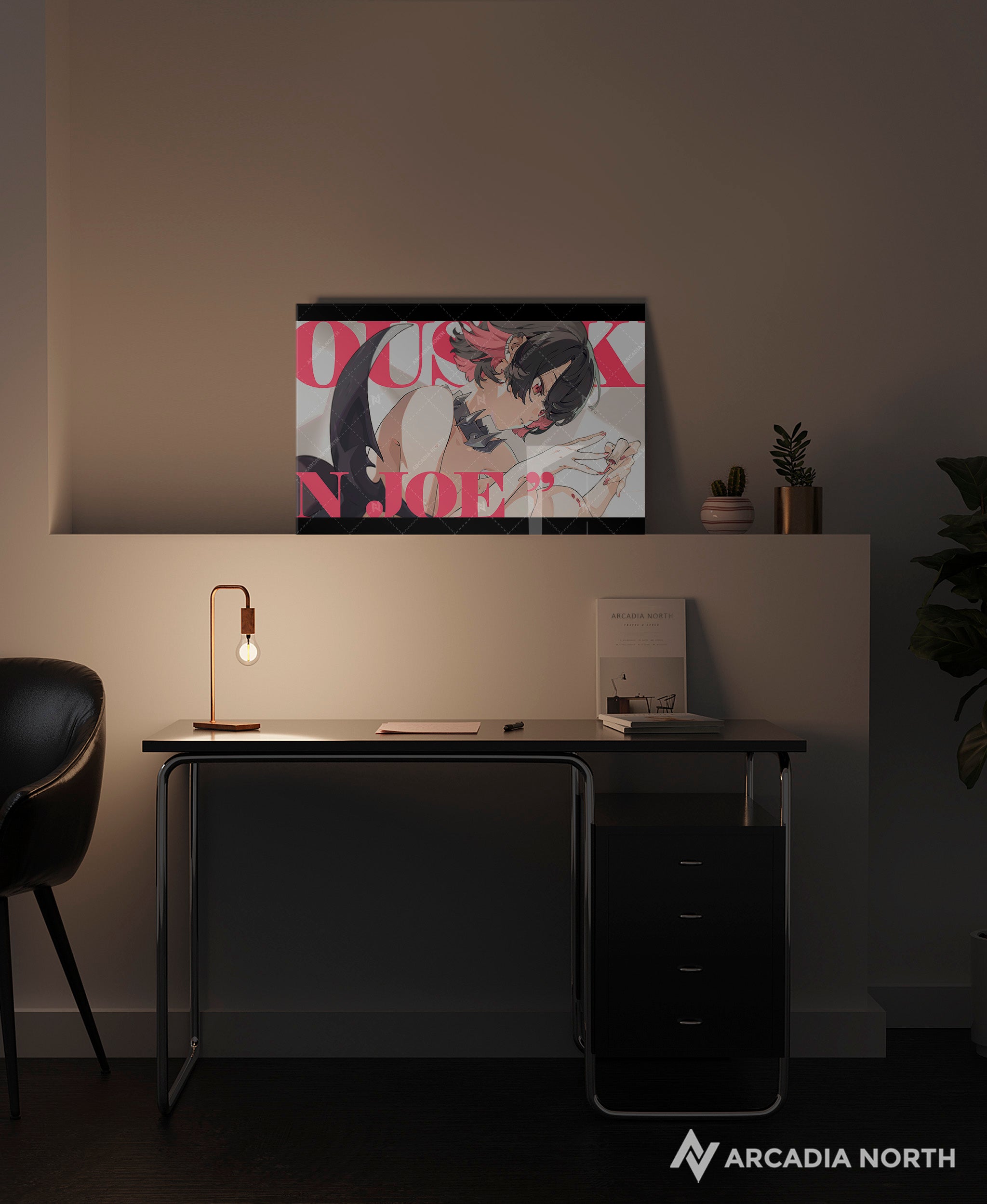 Hoyoverse Zenless Zone Zero ZZZ gaming acrylic poster by Arcadia North. Ellen M6 Mindscape Cinema artwork. Acrylic wall art printed on acrylic.