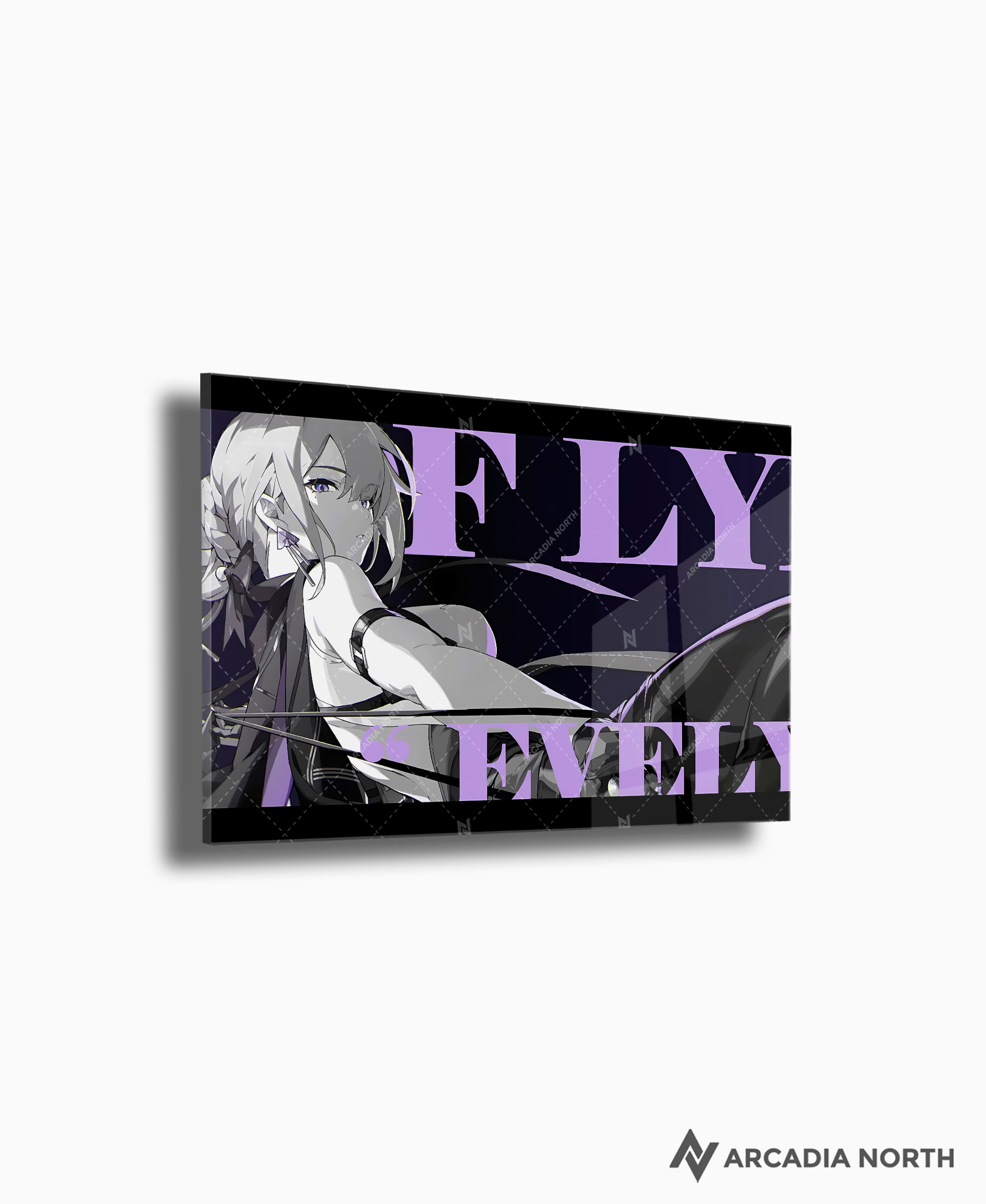 Hoyoverse Zenless Zone Zero ZZZ gaming acrylic poster by Arcadia North. Evelyn M3 Mindscape Cinema artwork. Acrylic wall art printed on acrylic.