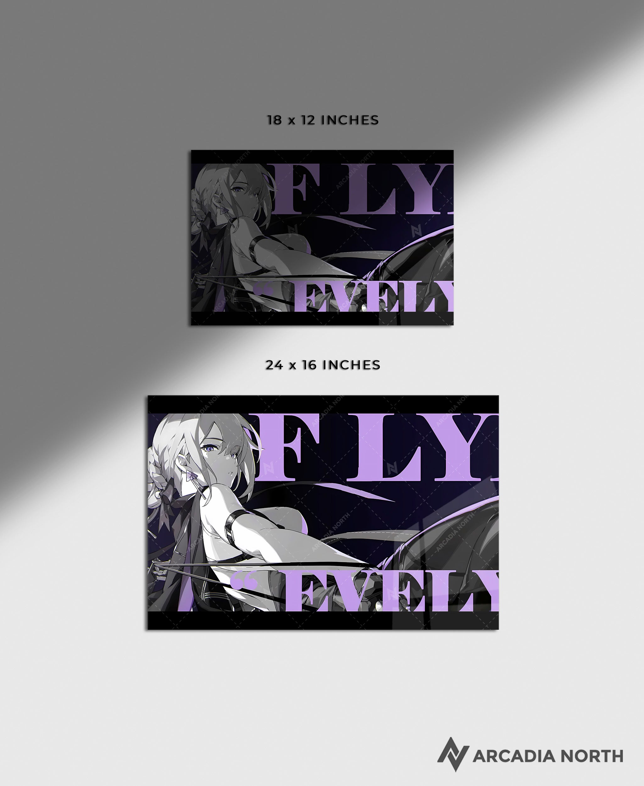 Hoyoverse Zenless Zone Zero ZZZ gaming acrylic poster by Arcadia North. Evelyn M3 Mindscape Cinema artwork. Acrylic wall art printed on acrylic.