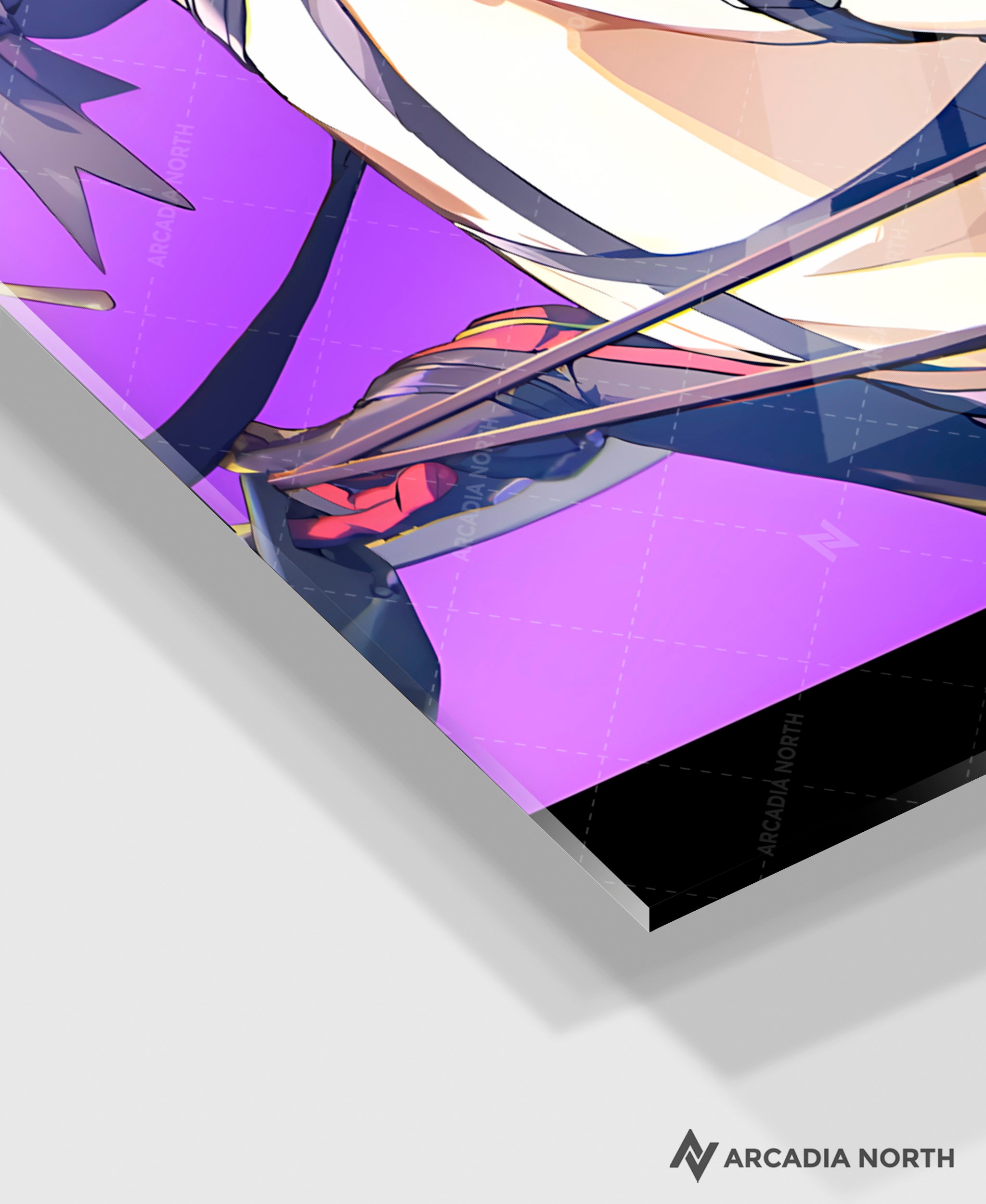 Hoyoverse Zenless Zone Zero ZZZ gaming acrylic poster by Arcadia North. Evelyn M6 Mindscape Cinema artwork. Acrylic wall art printed on acrylic.