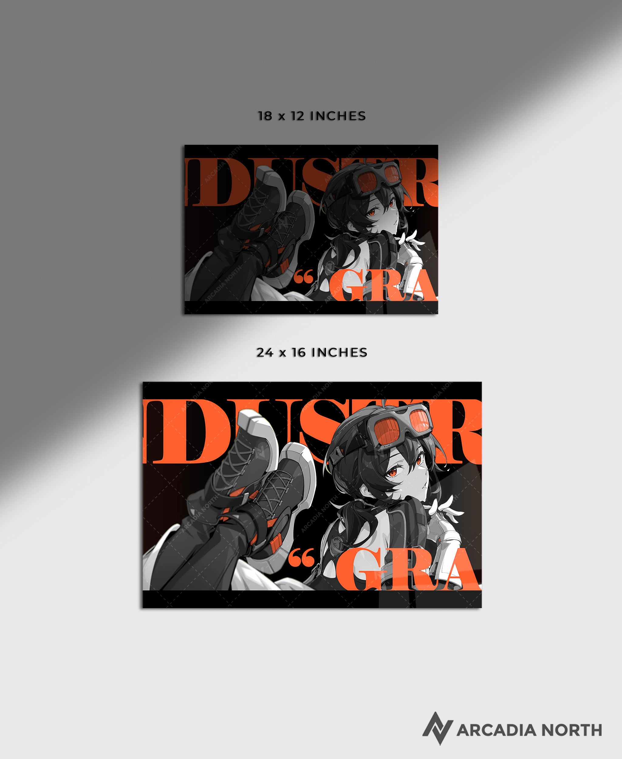 Hoyoverse Zenless Zone Zero ZZZ gaming acrylic poster by Arcadia North. Grace M3 Mindscape Cinema artwork. Acrylic wall art printed on acrylic.