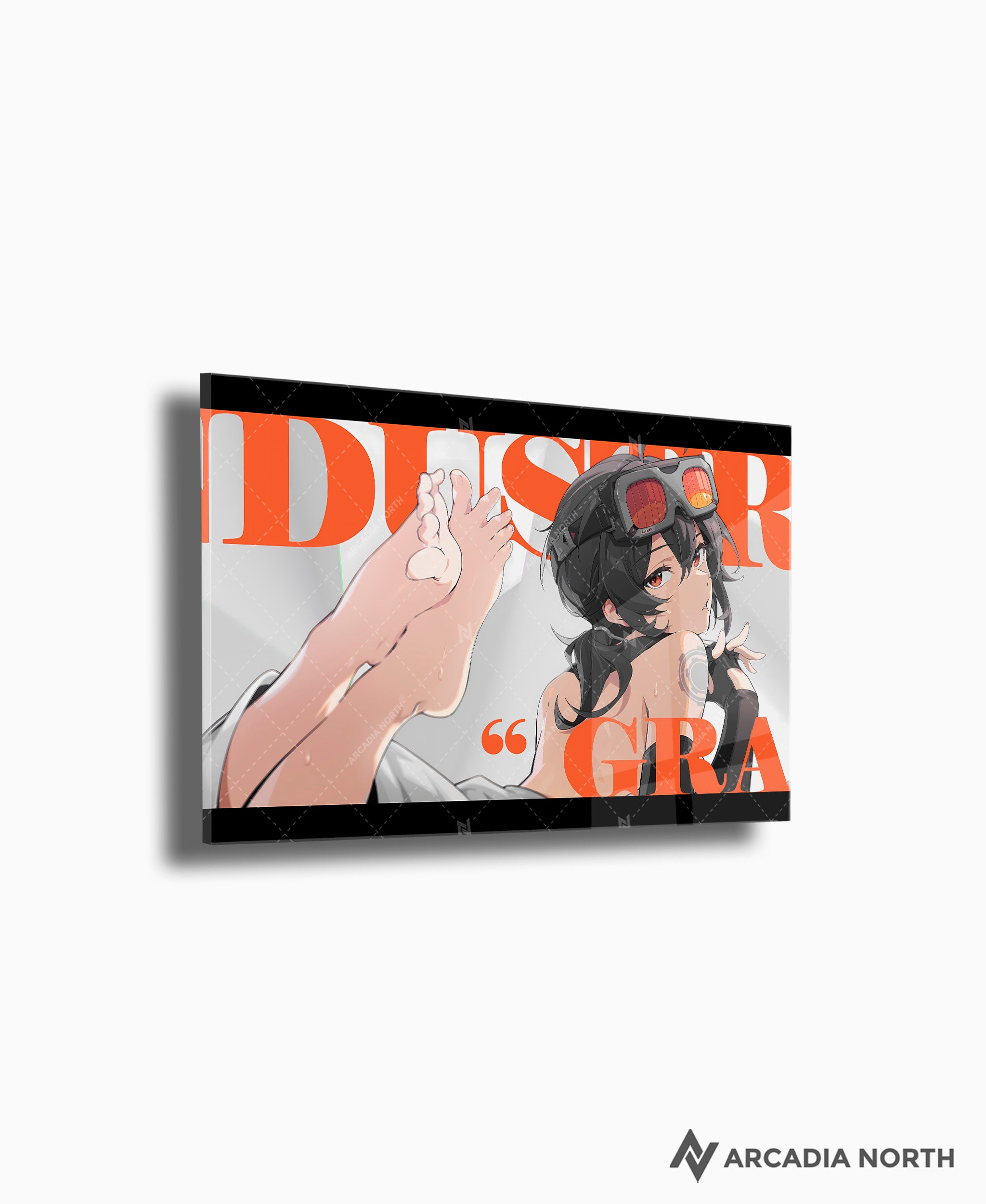 Hoyoverse Zenless Zone Zero ZZZ gaming acrylic poster by Arcadia North. Grace M6 Mindscape Cinema artwork. Acrylic wall art printed on acrylic.