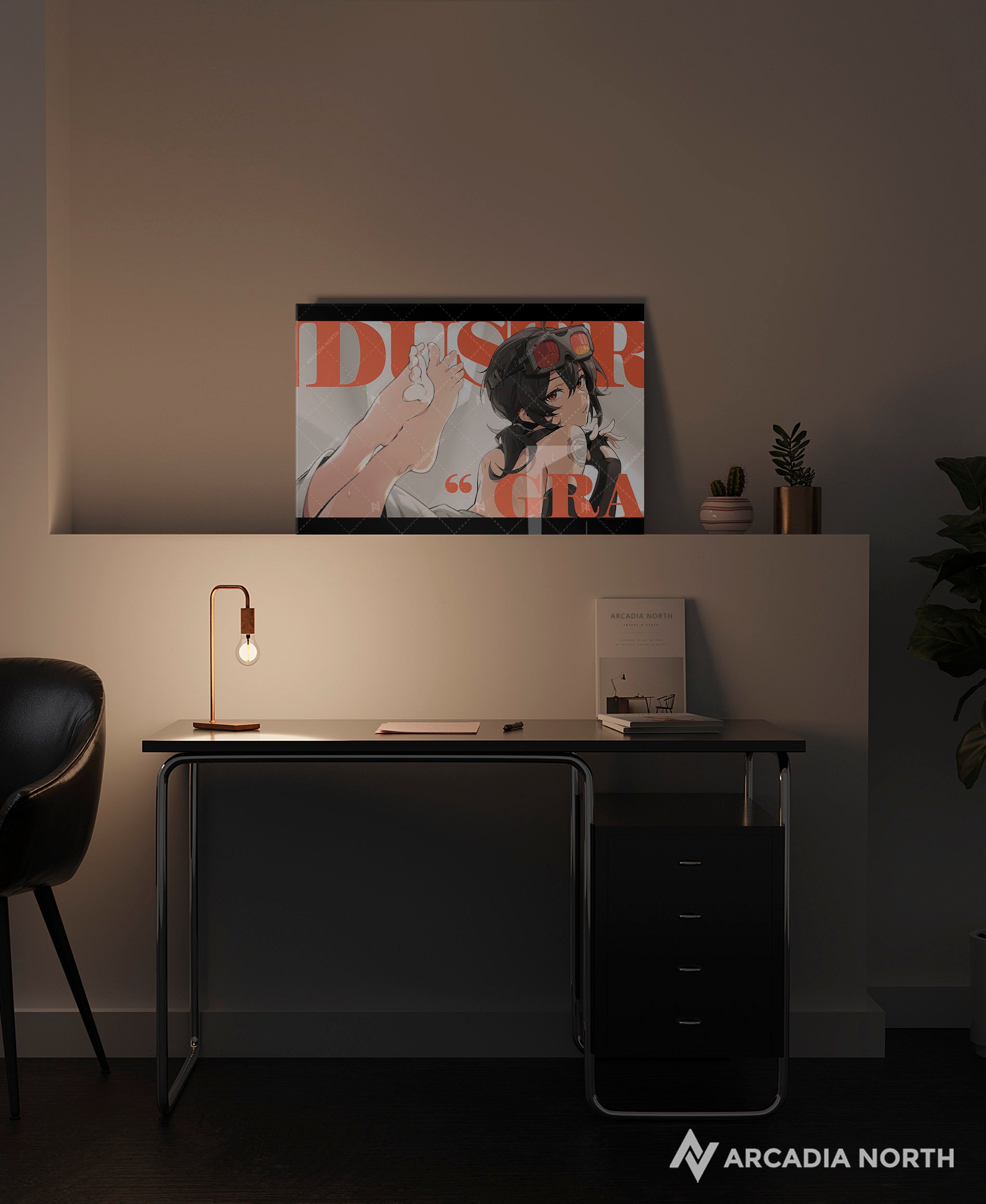 Hoyoverse Zenless Zone Zero ZZZ gaming acrylic poster by Arcadia North. Grace M6 Mindscape Cinema artwork. Acrylic wall art printed on acrylic.