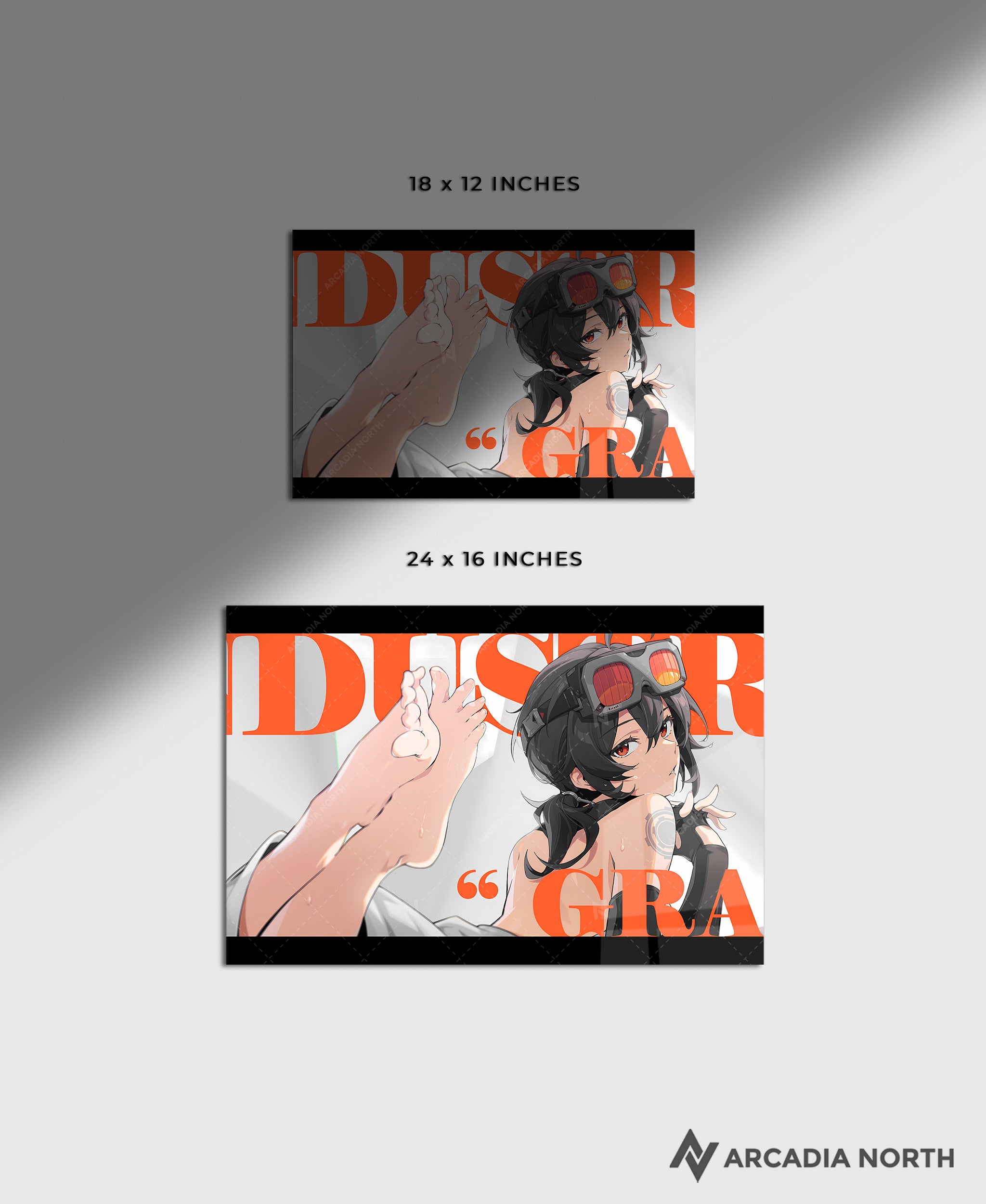 Hoyoverse Zenless Zone Zero ZZZ gaming acrylic poster by Arcadia North. Grace M6 Mindscape Cinema artwork. Acrylic wall art printed on acrylic.