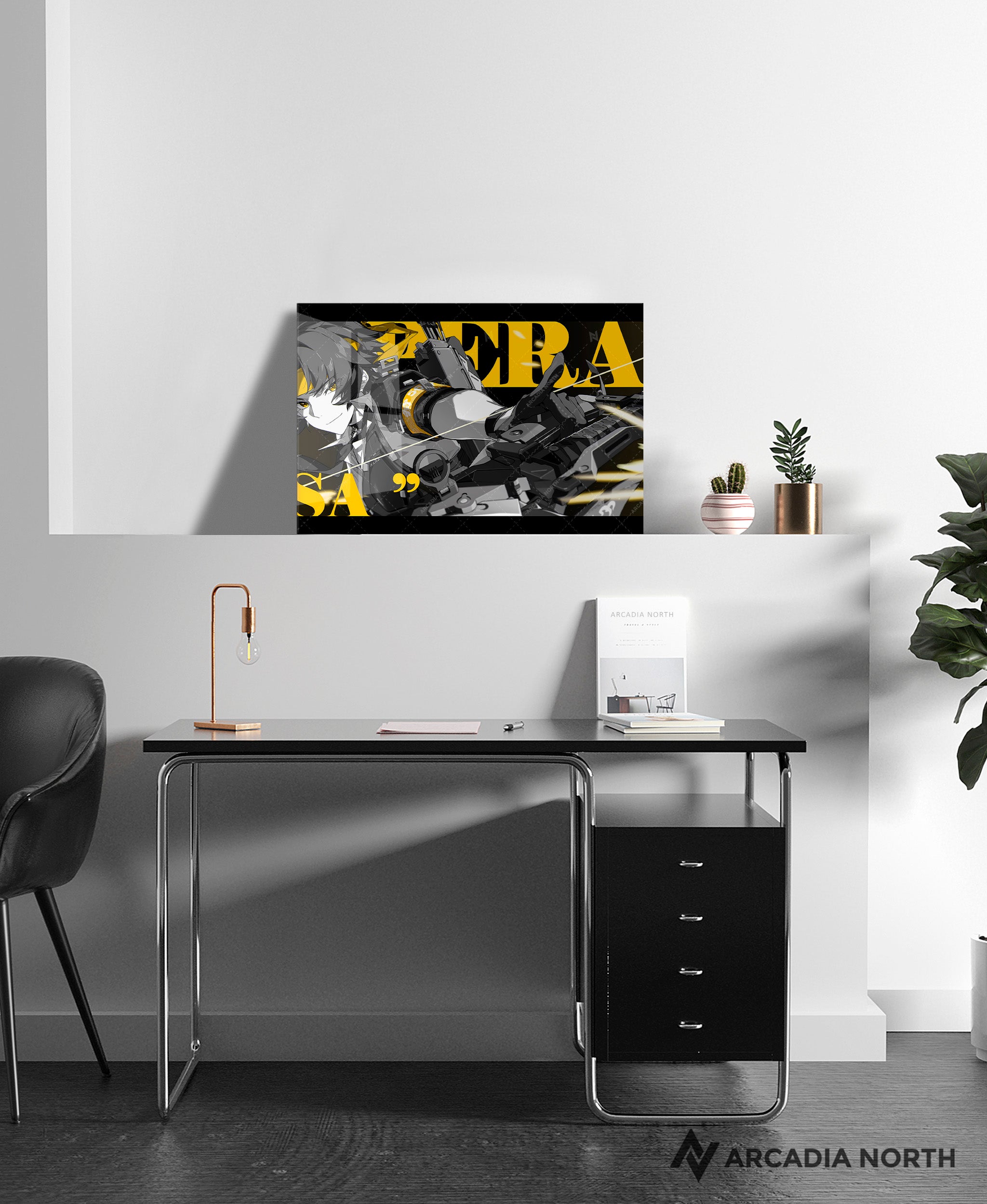 Hoyoverse Zenless Zone Zero ZZZ gaming acrylic poster by Arcadia North. Harumasa M3 Mindscape Cinema artwork. Acrylic wall art printed on acrylic.