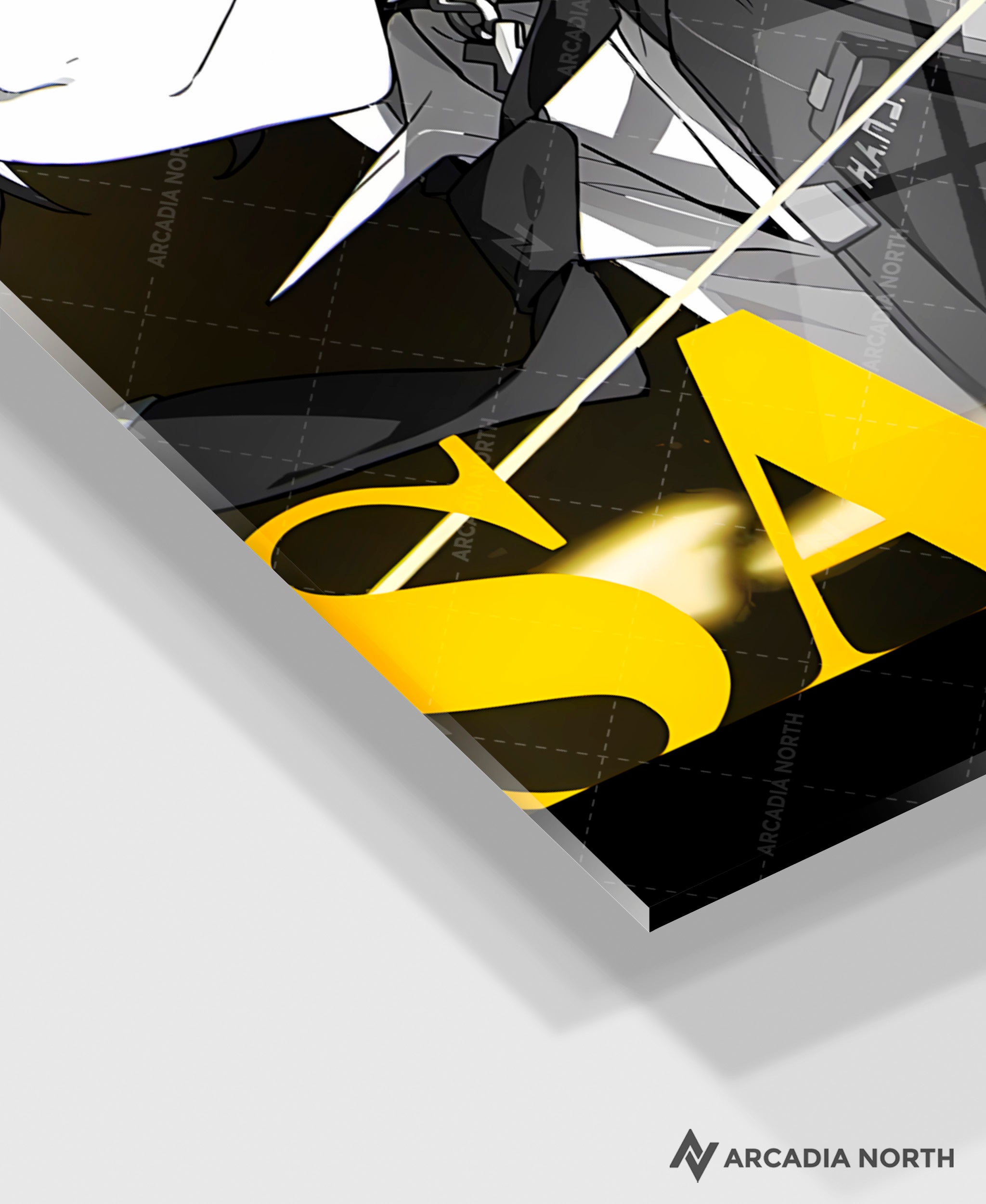 Hoyoverse Zenless Zone Zero ZZZ gaming acrylic poster by Arcadia North. Harumasa M3 Mindscape Cinema artwork. Acrylic wall art printed on acrylic.