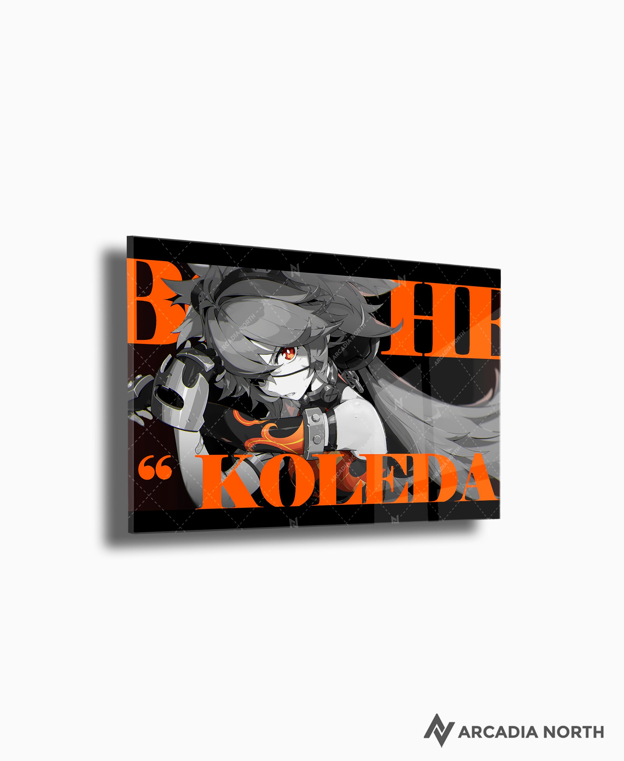 Hoyoverse Zenless Zone Zero ZZZ gaming acrylic poster by Arcadia North. Koleda M3 Mindscape Cinema artwork. Acrylic wall art printed on acrylic.