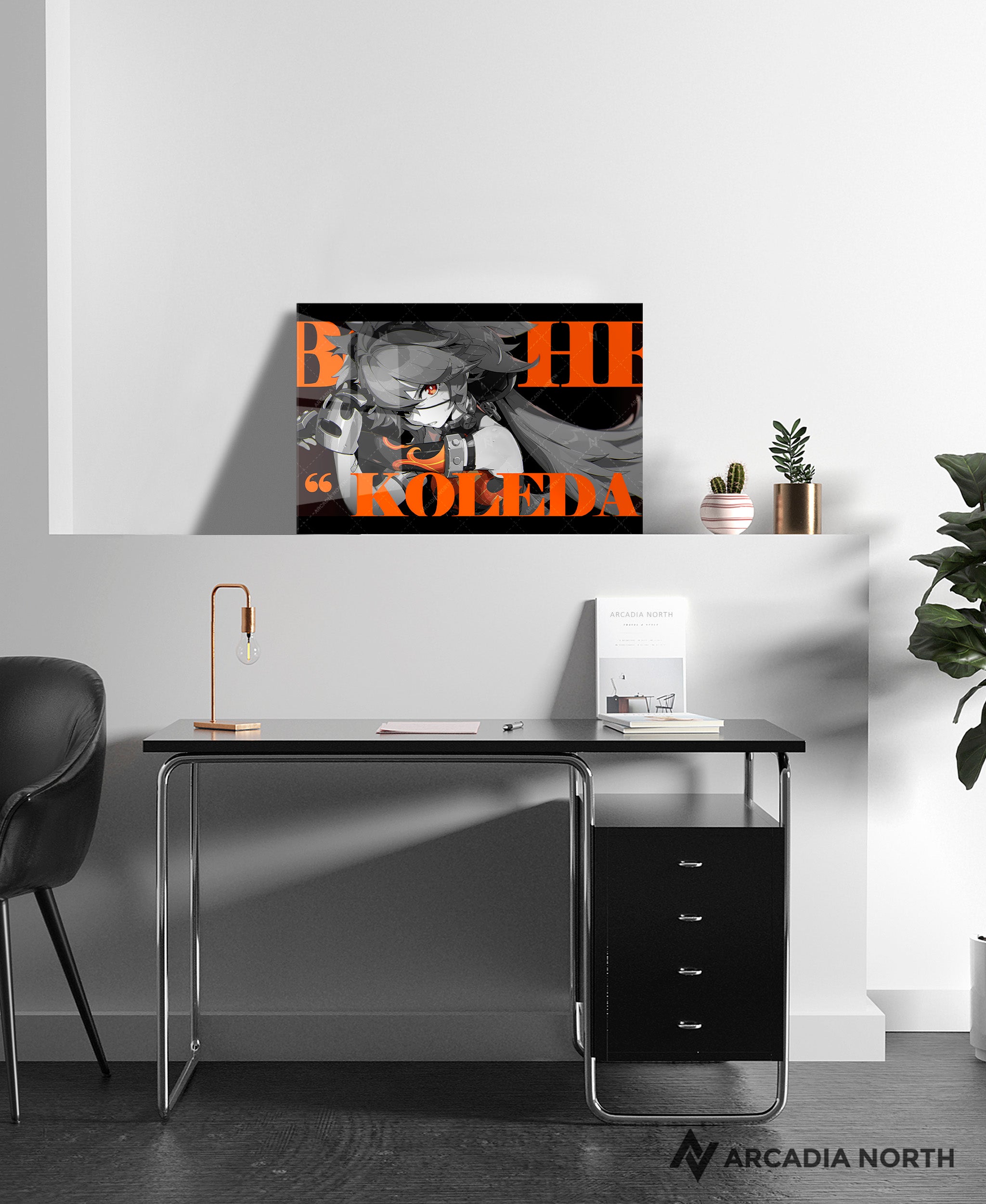 Hoyoverse Zenless Zone Zero ZZZ gaming acrylic poster by Arcadia North. Koleda M3 Mindscape Cinema artwork. Acrylic wall art printed on acrylic.