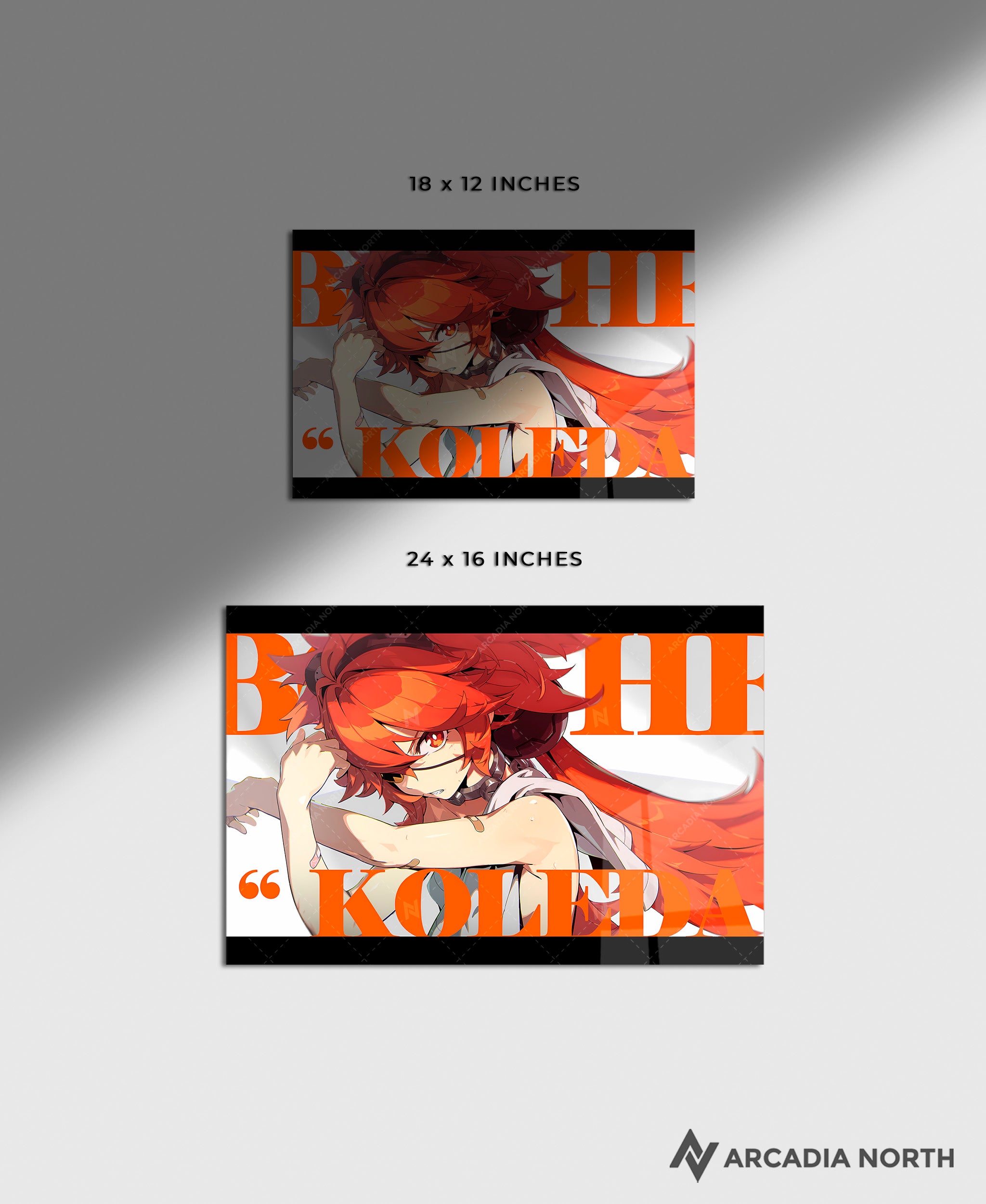 Hoyoverse Zenless Zone Zero ZZZ gaming acrylic poster by Arcadia North. Koleda M6 Mindscape Cinema artwork. Acrylic wall art printed on acrylic.