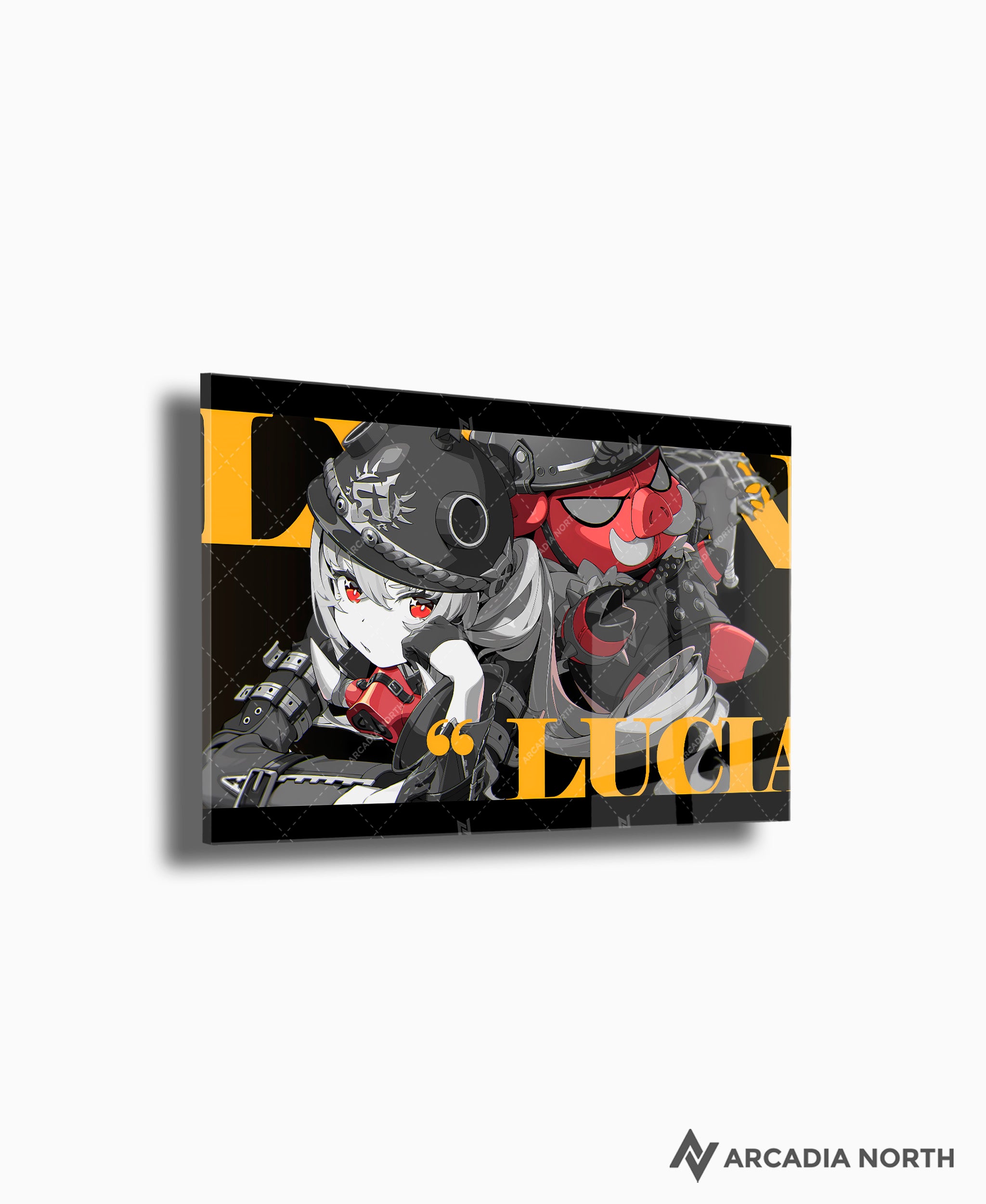 Hoyoverse Zenless Zone Zero ZZZ gaming acrylic poster by Arcadia North. Lucy M3 Mindscape Cinema artwork. Acrylic wall art printed on acrylic.