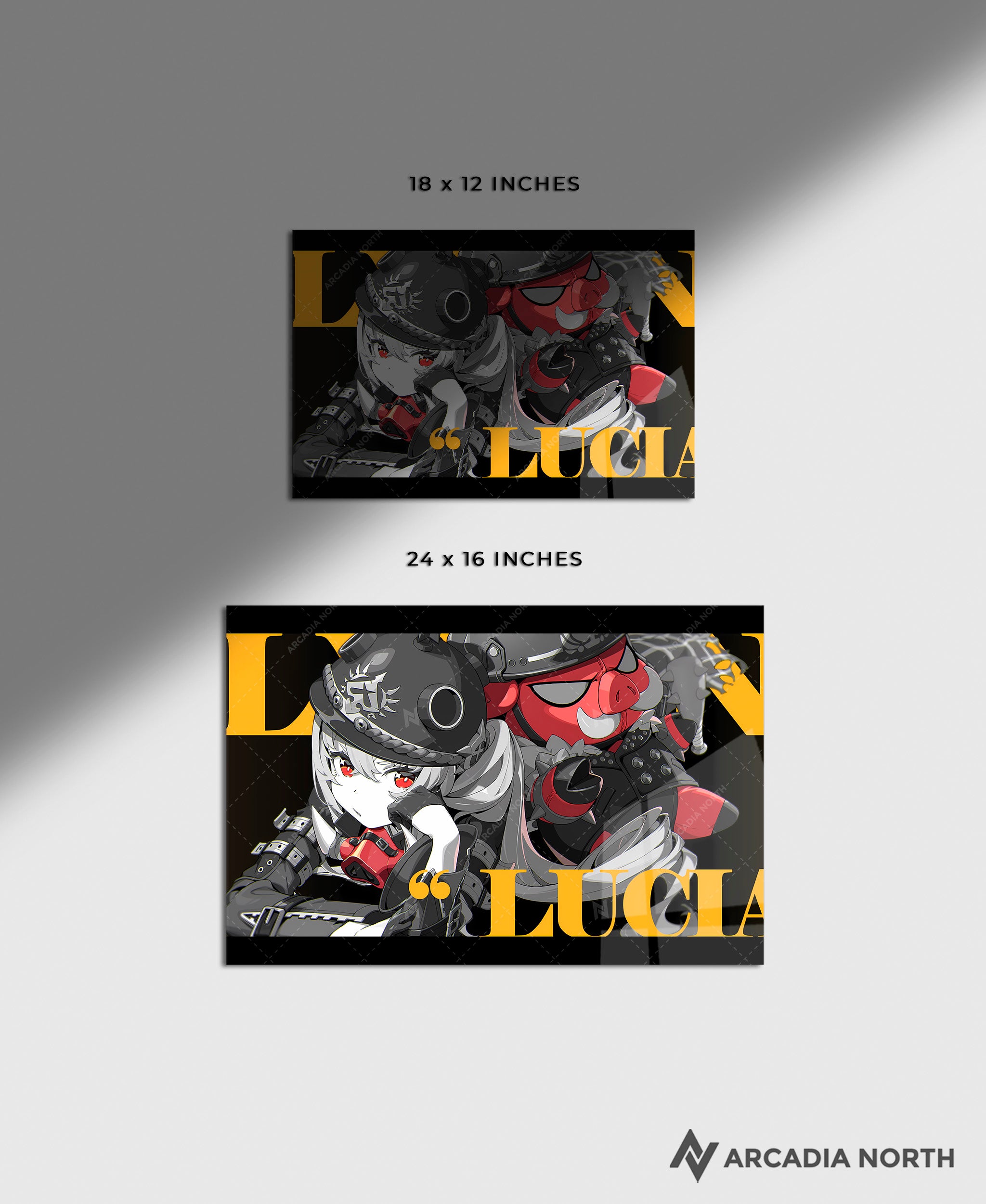 Hoyoverse Zenless Zone Zero ZZZ gaming acrylic poster by Arcadia North. Lucy M3 Mindscape Cinema artwork. Acrylic wall art printed on acrylic.